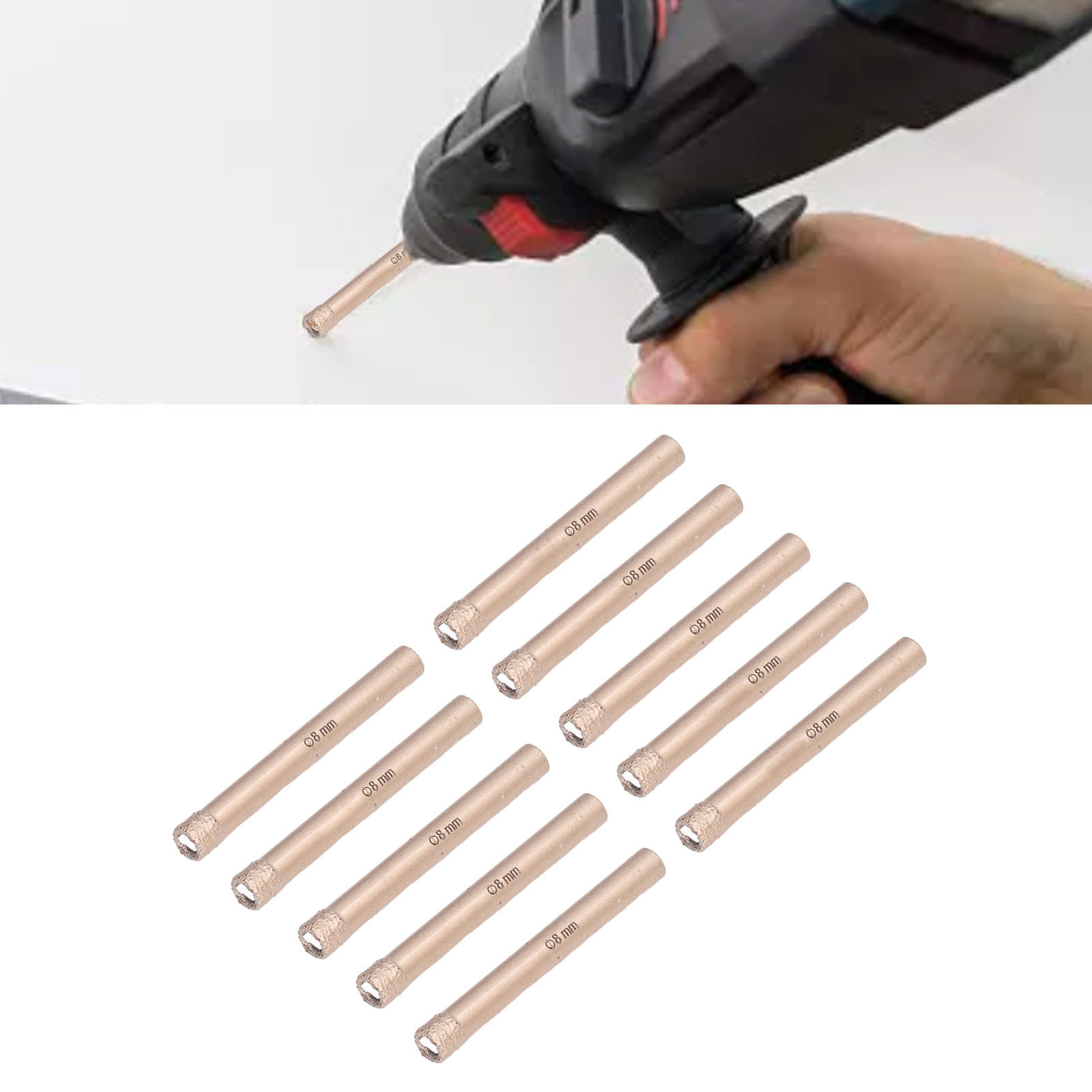 10-teiliges Löt-lochsägen-set Für Granit, Marmor, Fliesen Und Keramik (8 Mm)