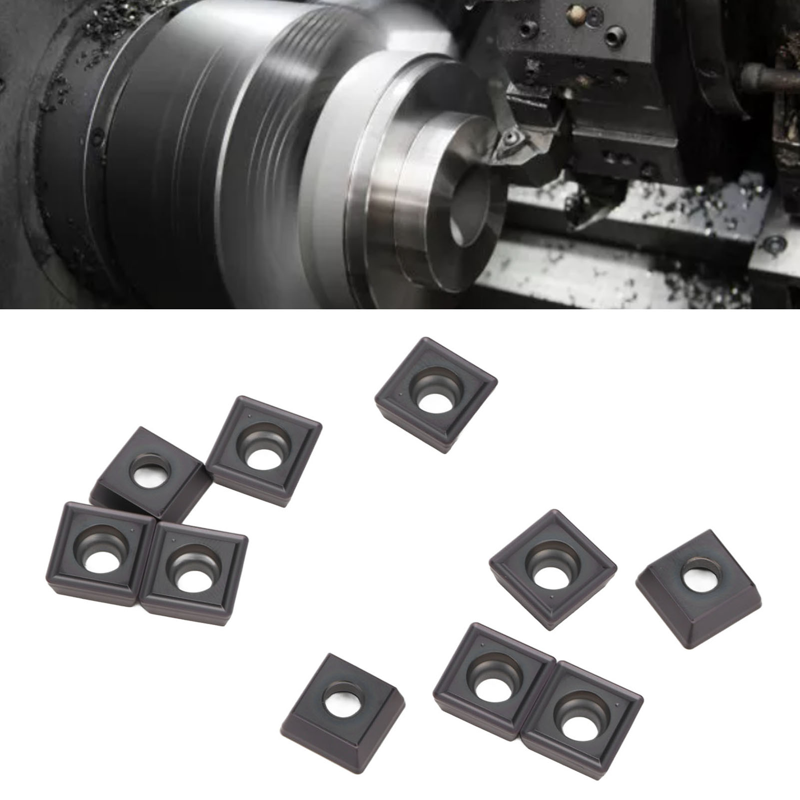 10 Cnc-hartmetall-wendeschneidplatten, Beschichtete Hartmetall-wendeschneidplattenhalter, Schneidwerkzeuge Für Metalldrehmaschinen Spmg110408-dg