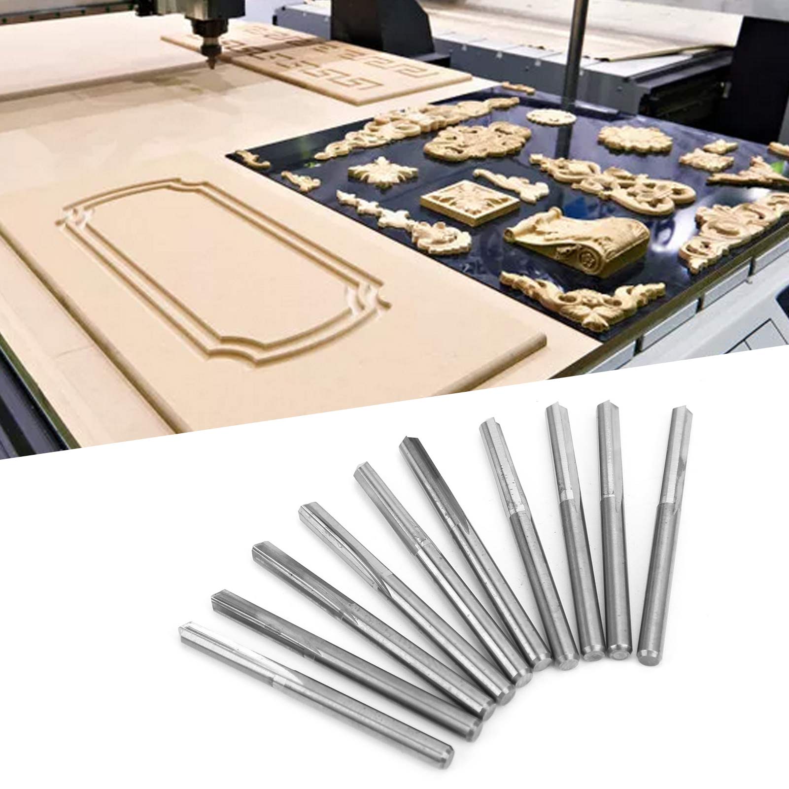 3,175 Zoll Doppelschneider-schaftfräser Aus Hartmetall, 10 Stück, 900,3 Mm.