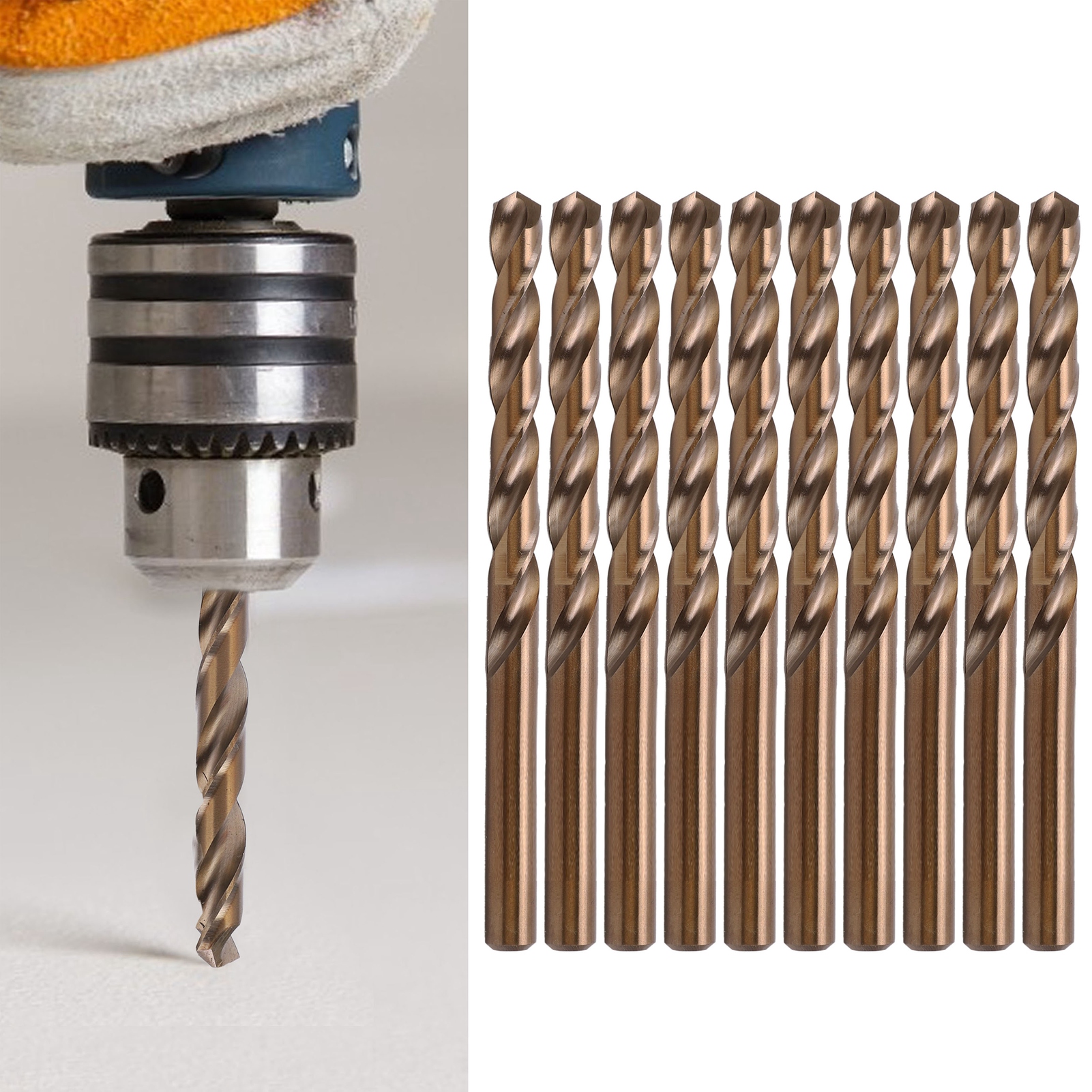 10 Spiralbohrer Aus Hochgeschwindigkeitsstahl, Gerader Schaft, 6,2 Mm.