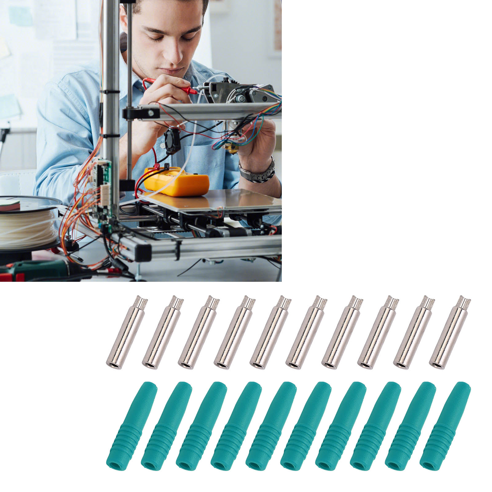 M1020m 2-mm-buchse In Bananenblütenform, Stift Aus Reinem Kupfer, Buchse, Metallspritzguss, Grün