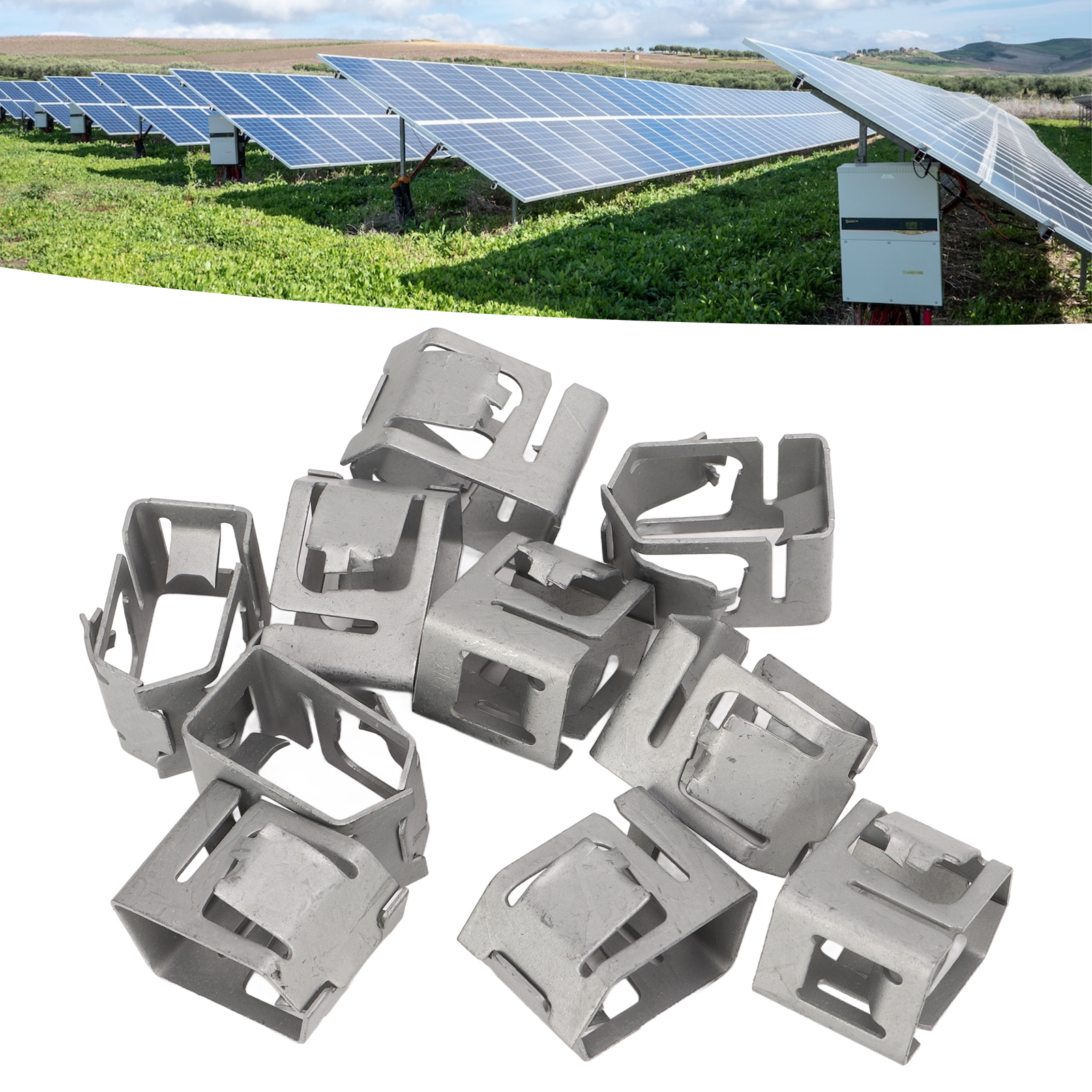 10 Montagezubehörteile Für Photovoltaikmodule Mit Metallklammern