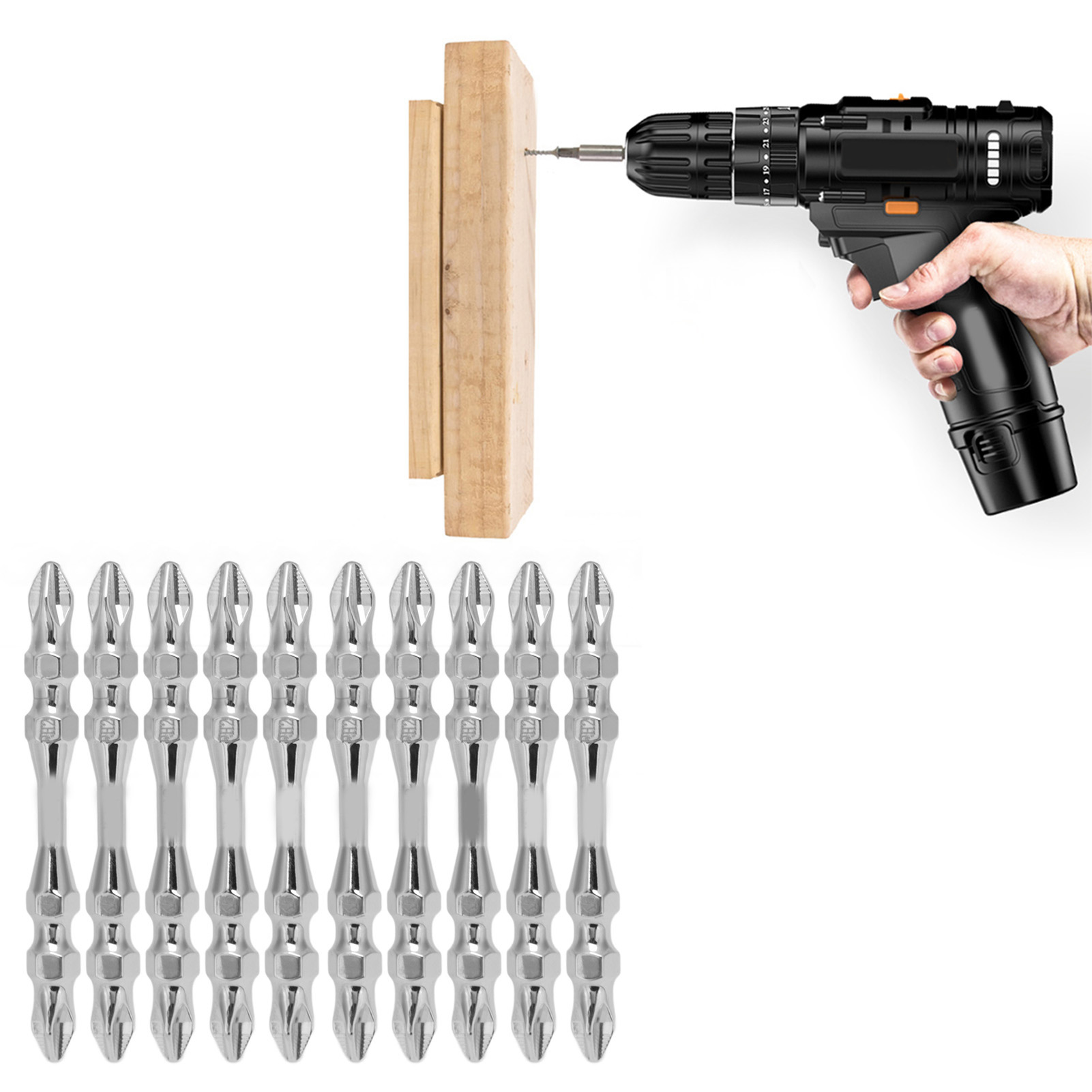 10 Doppelseitige 65-mm-schraubendreher Mit Ph2-feinspitzen-magnetbits