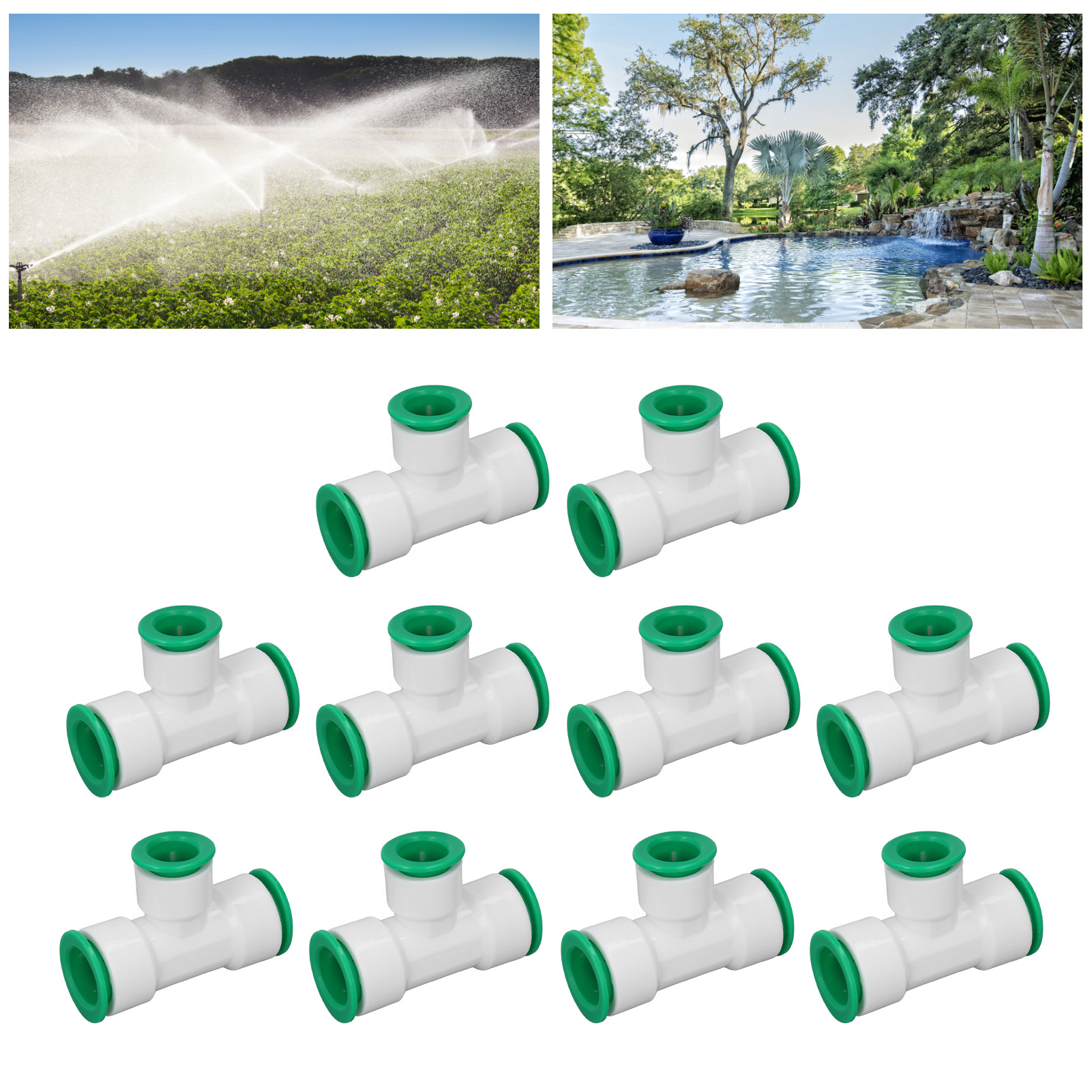 Packung Mit 10 Stück, Schnellverschluss-t-stück-reduzierstück, Inline-verbindung, Wasserrohrverschraubung, 25 X 20 Mm