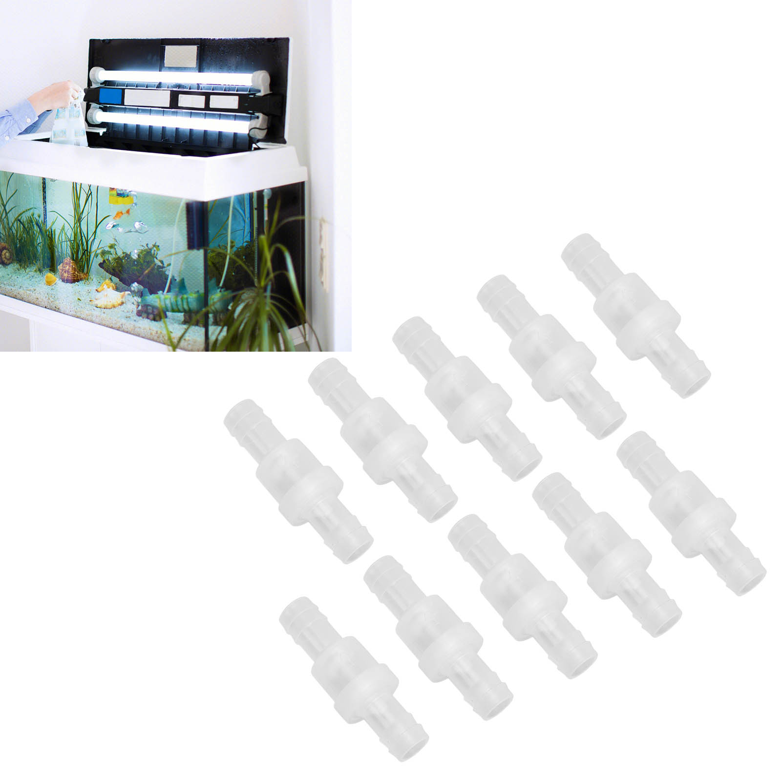 10 Stück Pro Set: Rückschlagventil, Schlauch, Federbelastet, Ozonbeständig, Ölbeständig, Druckrückschlagventil, Halbtransparent 12 Mm.