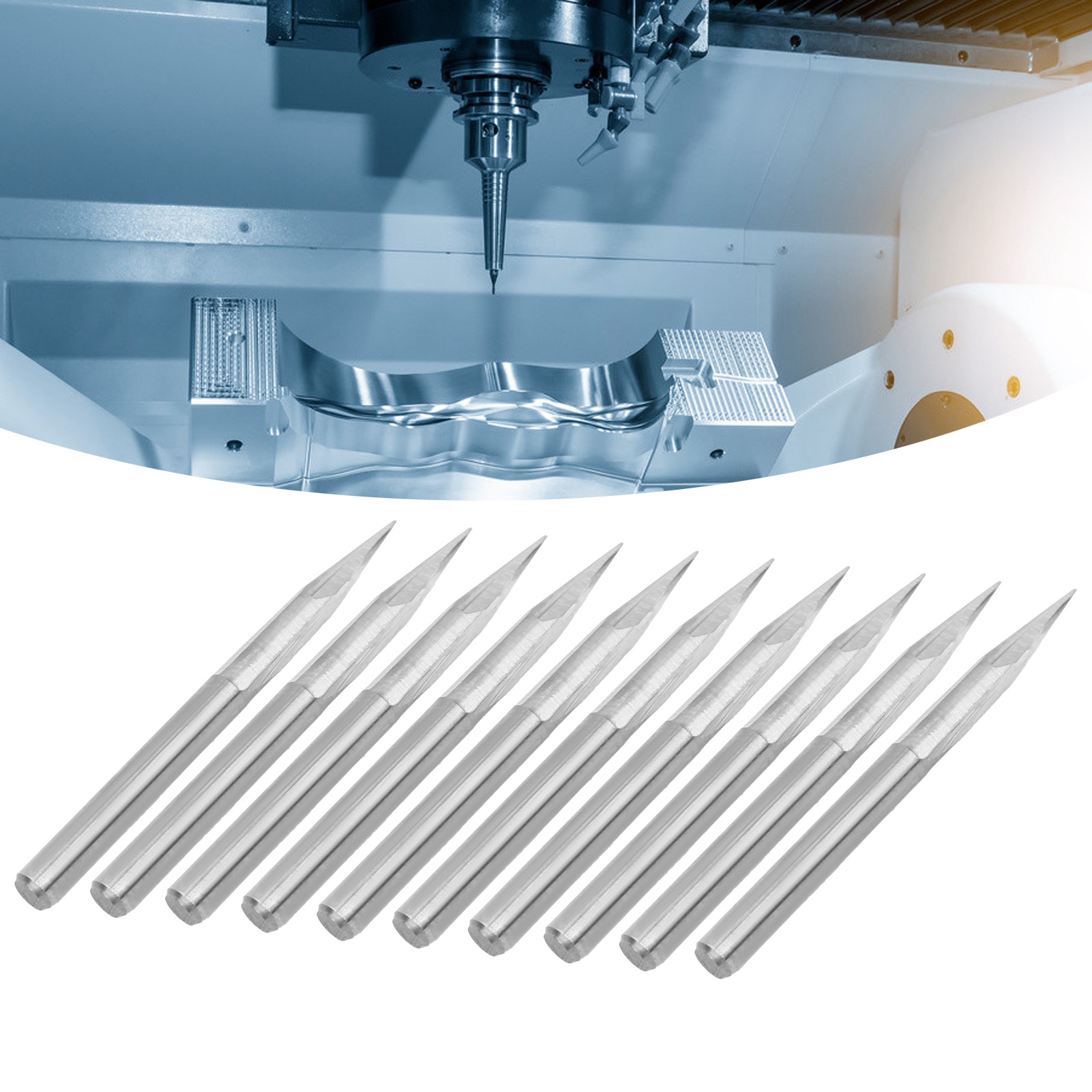 3,175 Zoll Doppelschneider-schaftfräser Aus Hartmetall, 10 Stück, 200,1 Mm.