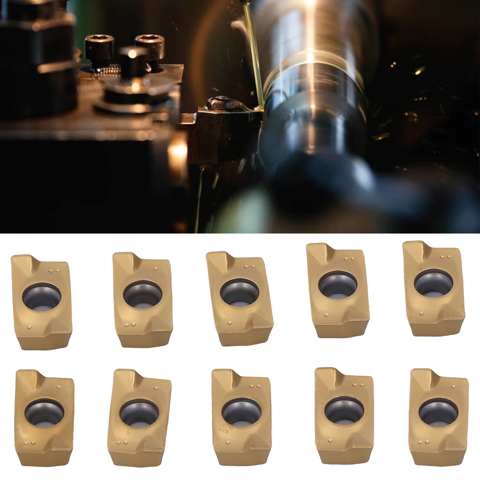 10 Cnc-fräseinsätze, Aufsteckbare Schneideinsätze, Bronzebeschichtete Dreheinsätze Apmt1604pder-mo2