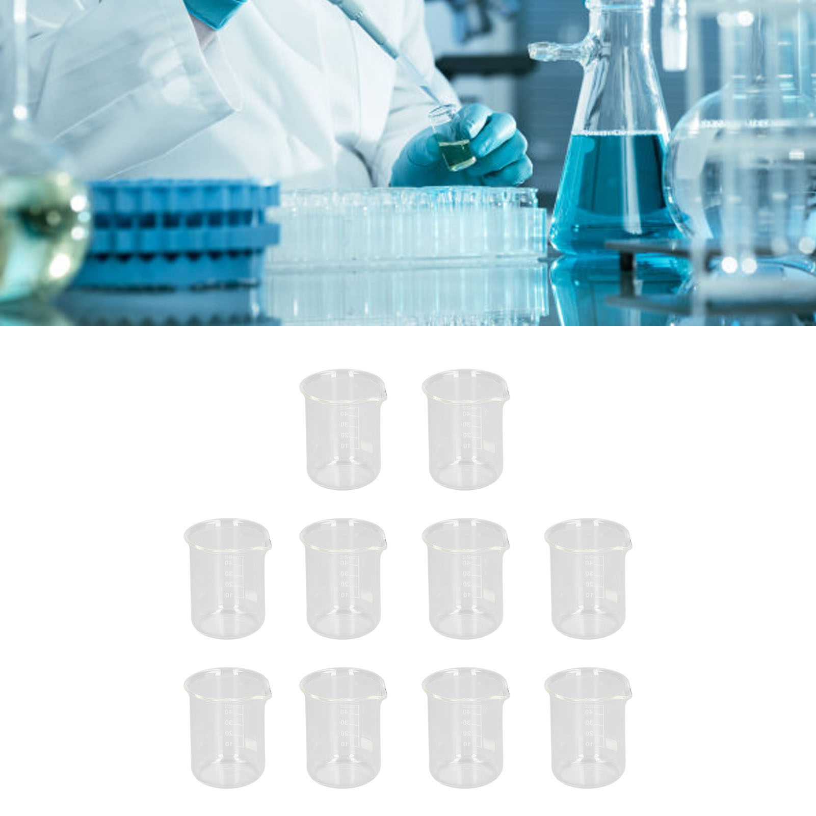 50-ml-bechergläser, Experimentelle Glasbechergläser, Industrielle Und Akademische Versuchsgeräte, Lehrmittel, Verkauft In 10er-packungen.