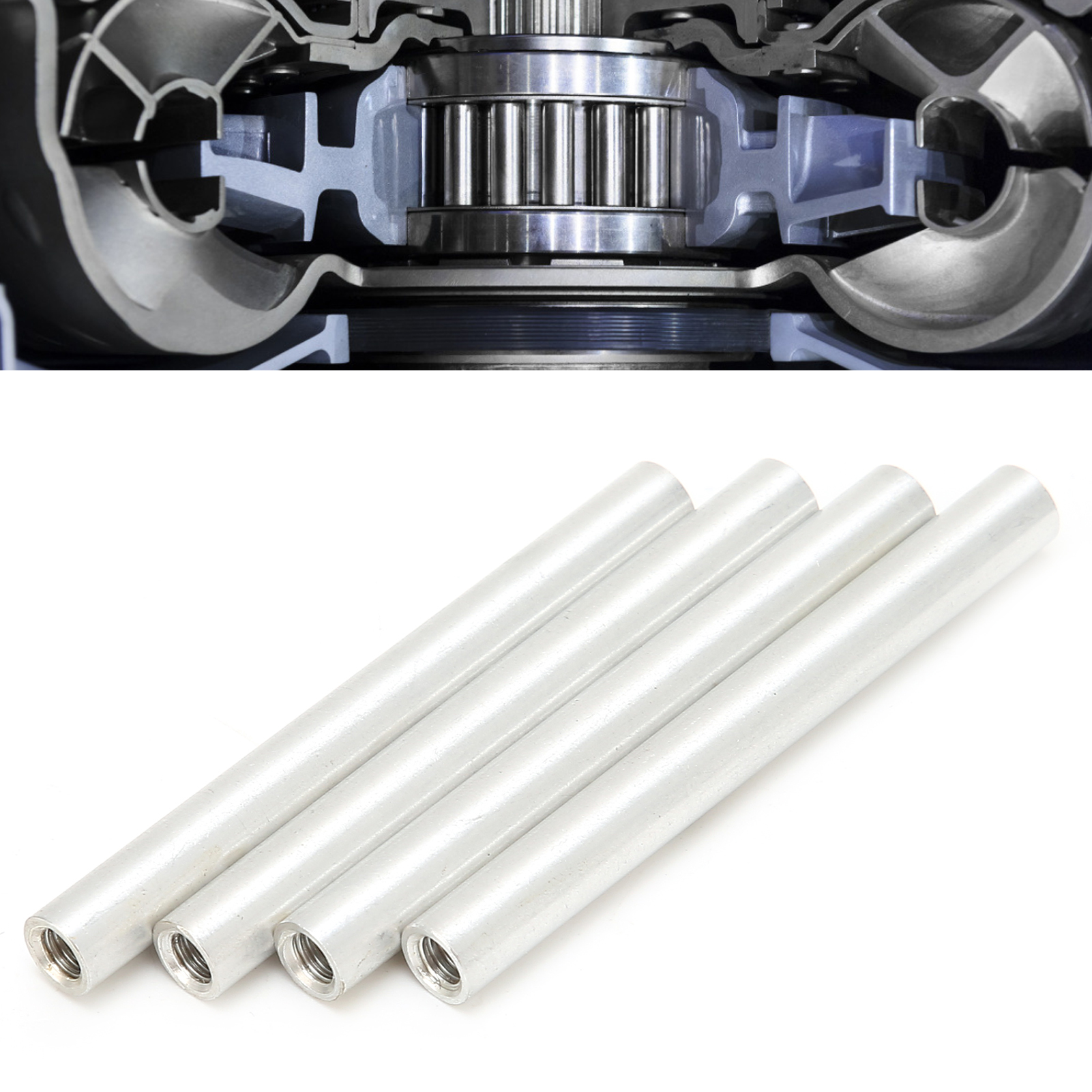 Zehn Gewindestützsäulen Aus Aluminiumlegierung M40,7 Mm, 3501-0006-0500, 50 Mm Lang.