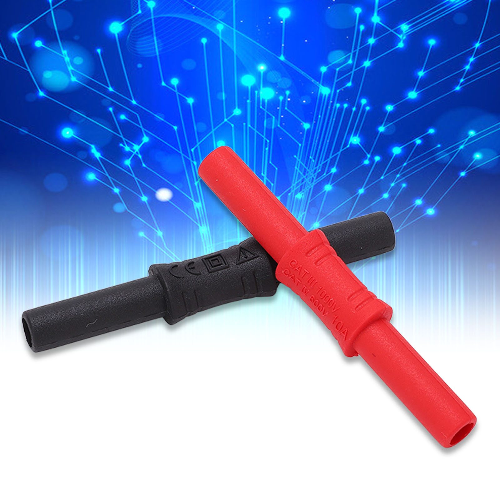 Kurzschlussadapter In Rot Und Schwarz, 10 Stück Zu Verkaufen, J.20009 Pov, Bananenstecker, 4 Mm Kurzschlussadapter (weiblich-weiblich).