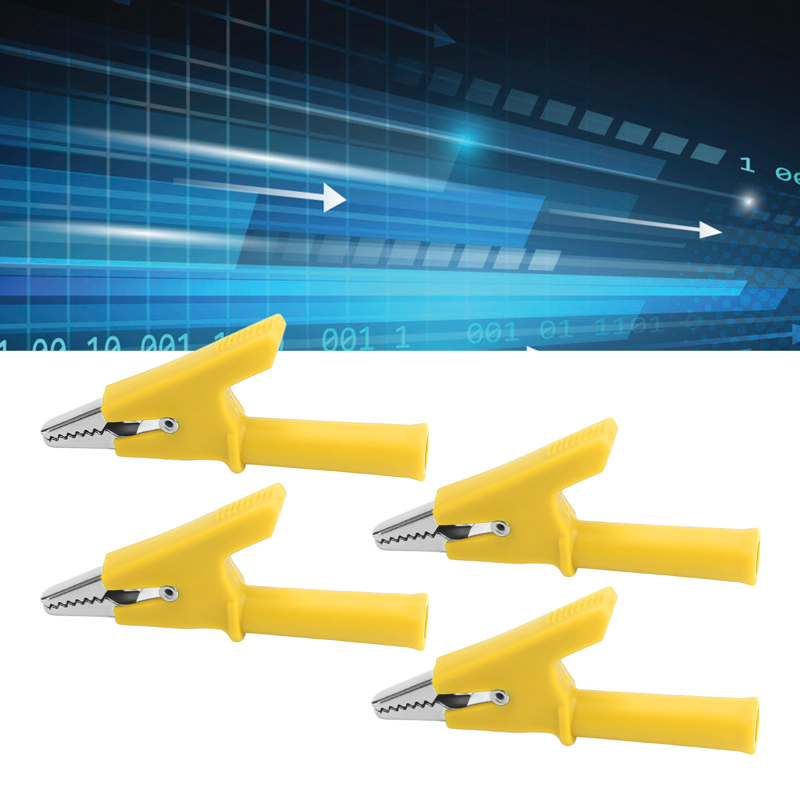 J.60049 Halbrunder 10-mm-krokodilclip Mit 4-mm-buchse Am Ende, 10er-packung (gelb)
