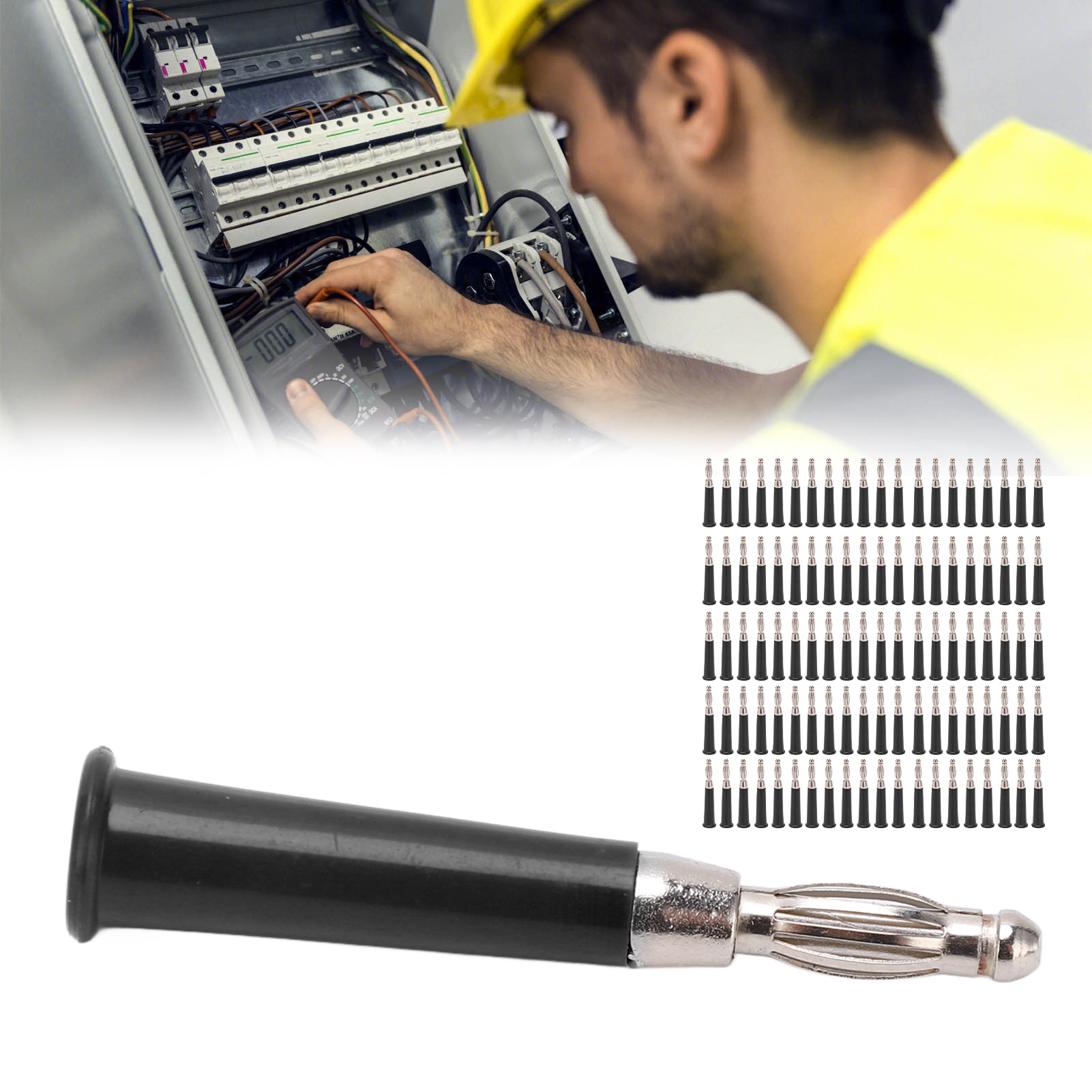 4mm J.10010 Geschweißter, Laternenförmiger Bananenstecker, 4mm Lautsprecher-bananenstecker, Kann In Messleitungen Und Passende Stecker Umgewandelt Werden, Wird In Packungen Mit 100 Stück Verkauft, Sch