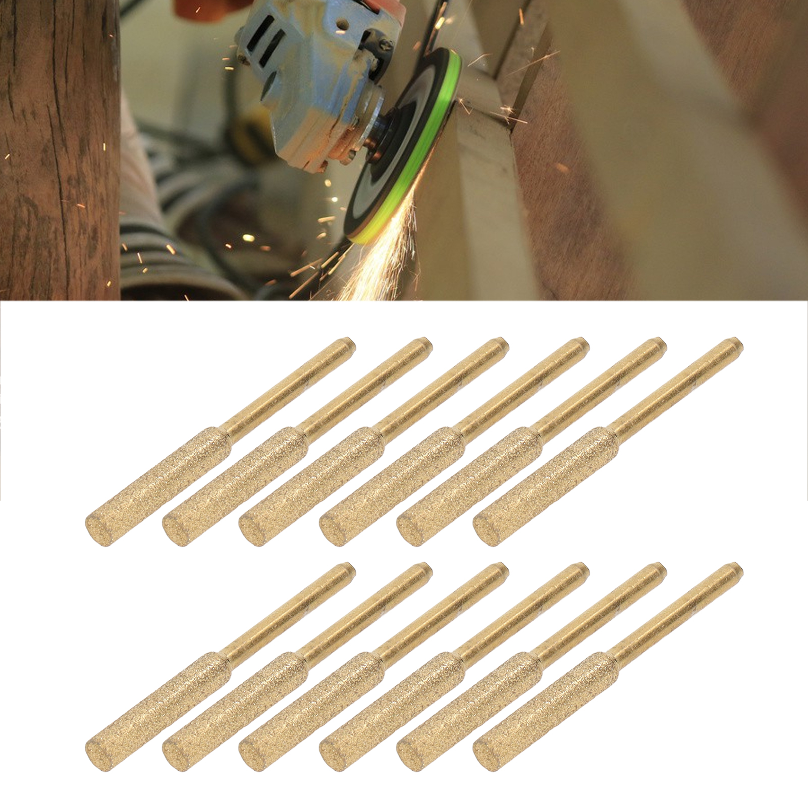 Set Mit 12 Titanbeschichteten Diamantschärfköpfen Für Kettensägenketten (3 X 4,8 Mm).