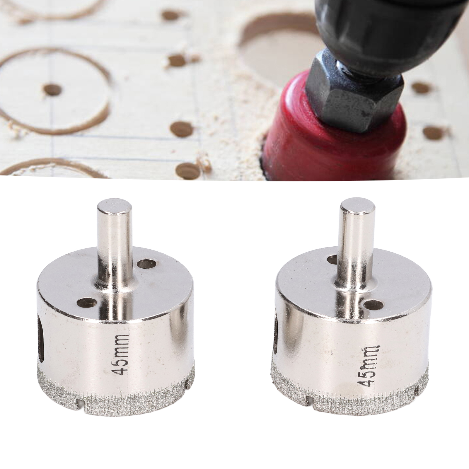 45-mm-lochsägenbohrer Zum Bohren Verschiedener Materialien, Einschließlich Harter Und Spröder Materialien (2 Stück).