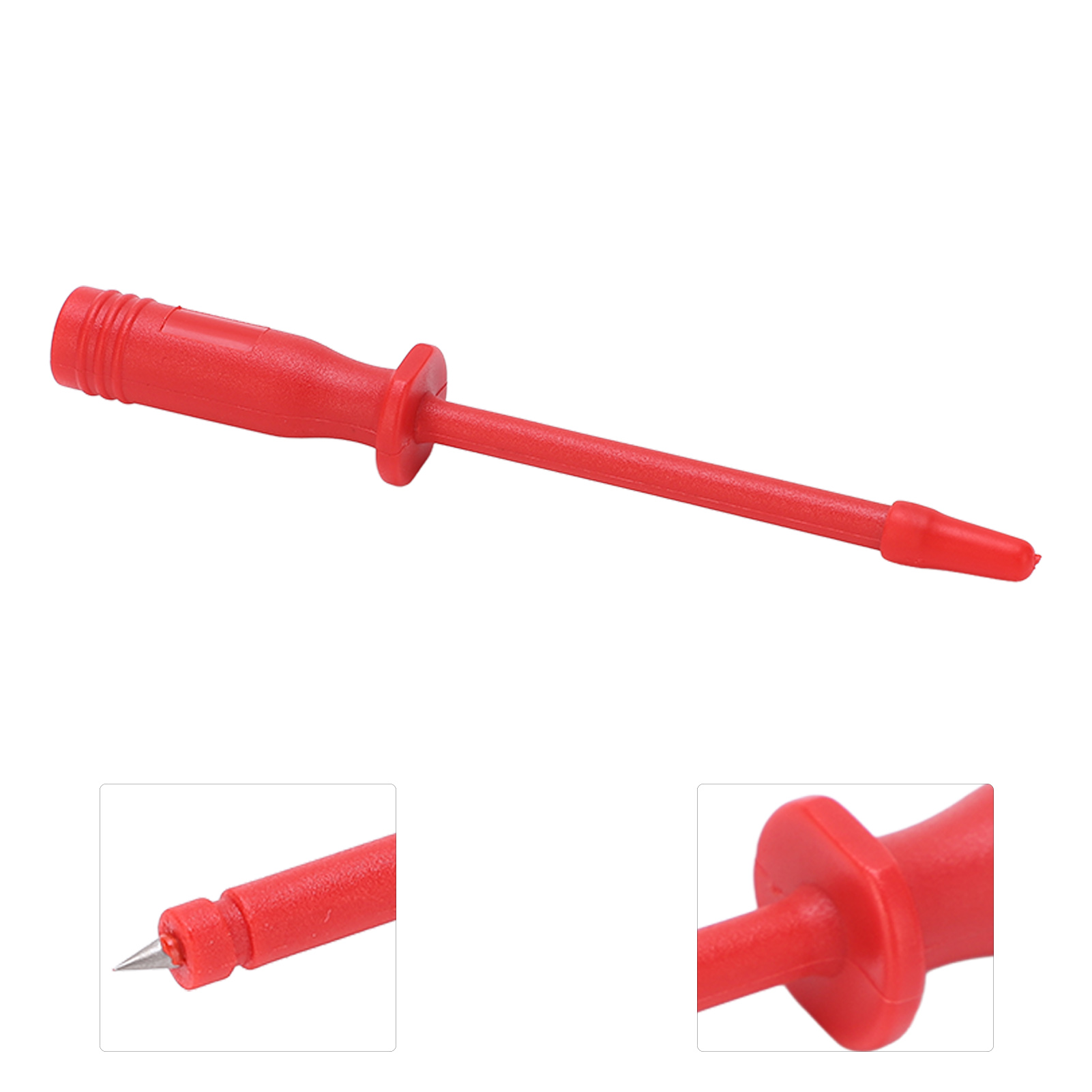 J.30016 Kurze Runde Prüfsonde, 4 Mm Durchstoß-/durchstoßsonde, Standardanschluss, 2 Stück Zusammen Verkauft, Rot.
