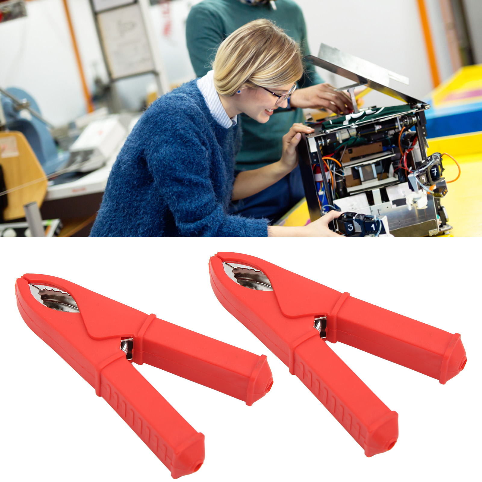 J.60052 Ganzkupfer-prüfklemme 100 Mm, Batterieprüfklemme, Krokodilklemme, Federklemme (2 Stück) Zu Verkaufen (rot)