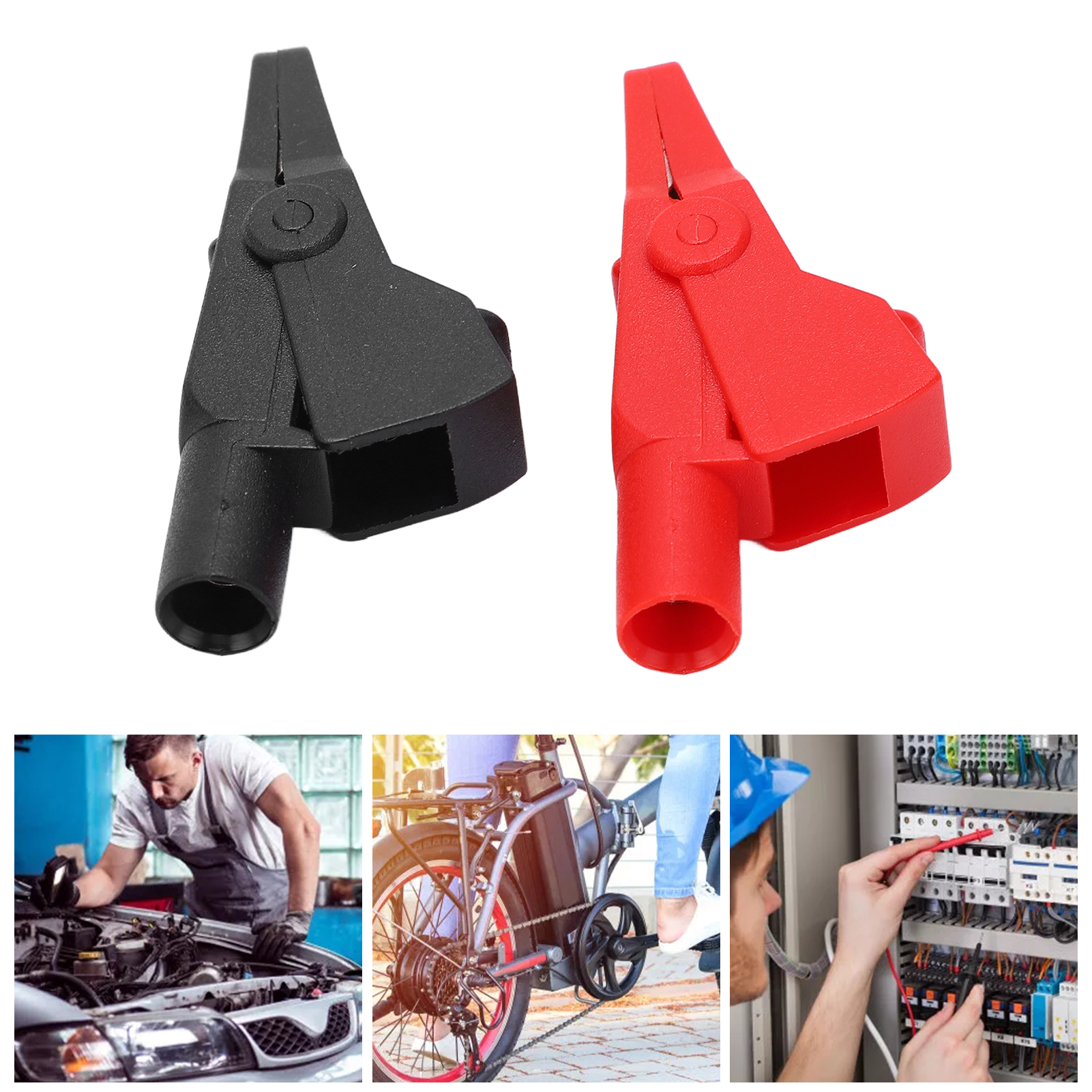 Spezielle Netzteil-testklemme, Vollständig Geschlossene Krokodilklemme J.60032, Mit 4 Mm Bananenstecker Am Ende, Verkauft In 10er-packs (rot Und Schwarz).