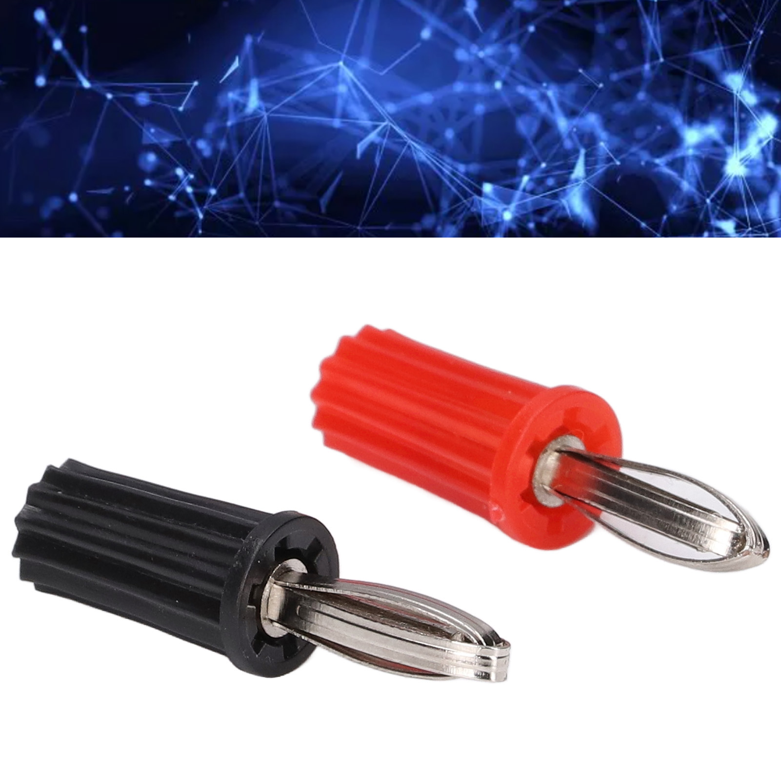 Bananenförmiger, Geschweißter Stecker In Kreuzform, Zubehör Für Alte Lehrmittel Aus Vernickeltem Messing, 4 Mm, Rot Und Schwarz, 20 Stück Zu Verkaufen.