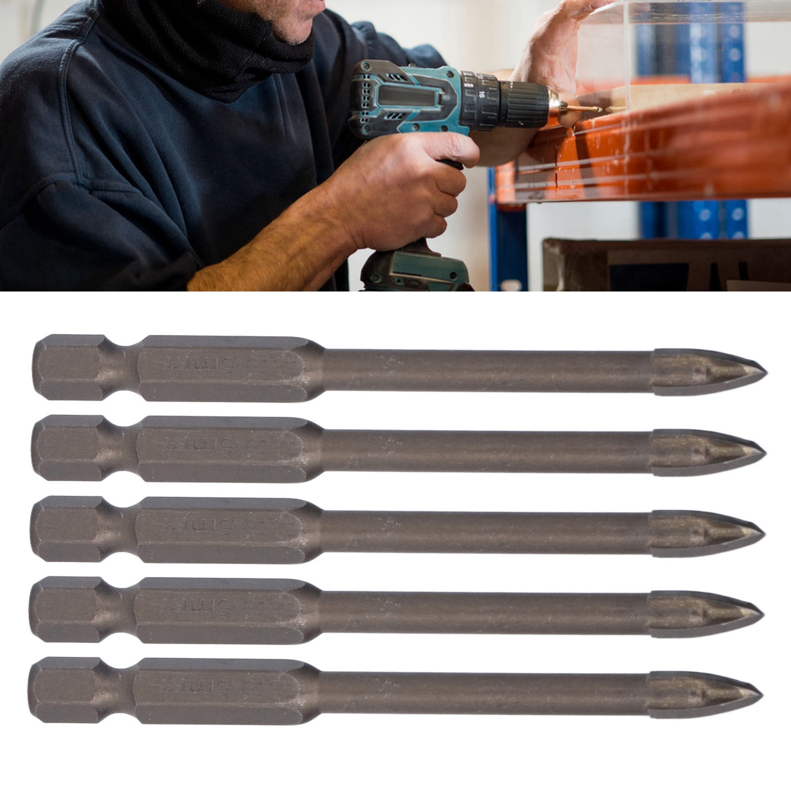 Set Mit 5 Multifunktionsbohrern, Darunter Sechskant-kreuzschlitzbohrer, Glasbohrer Und Bohrer Für Beton- Und Zementwände (6 Mm).