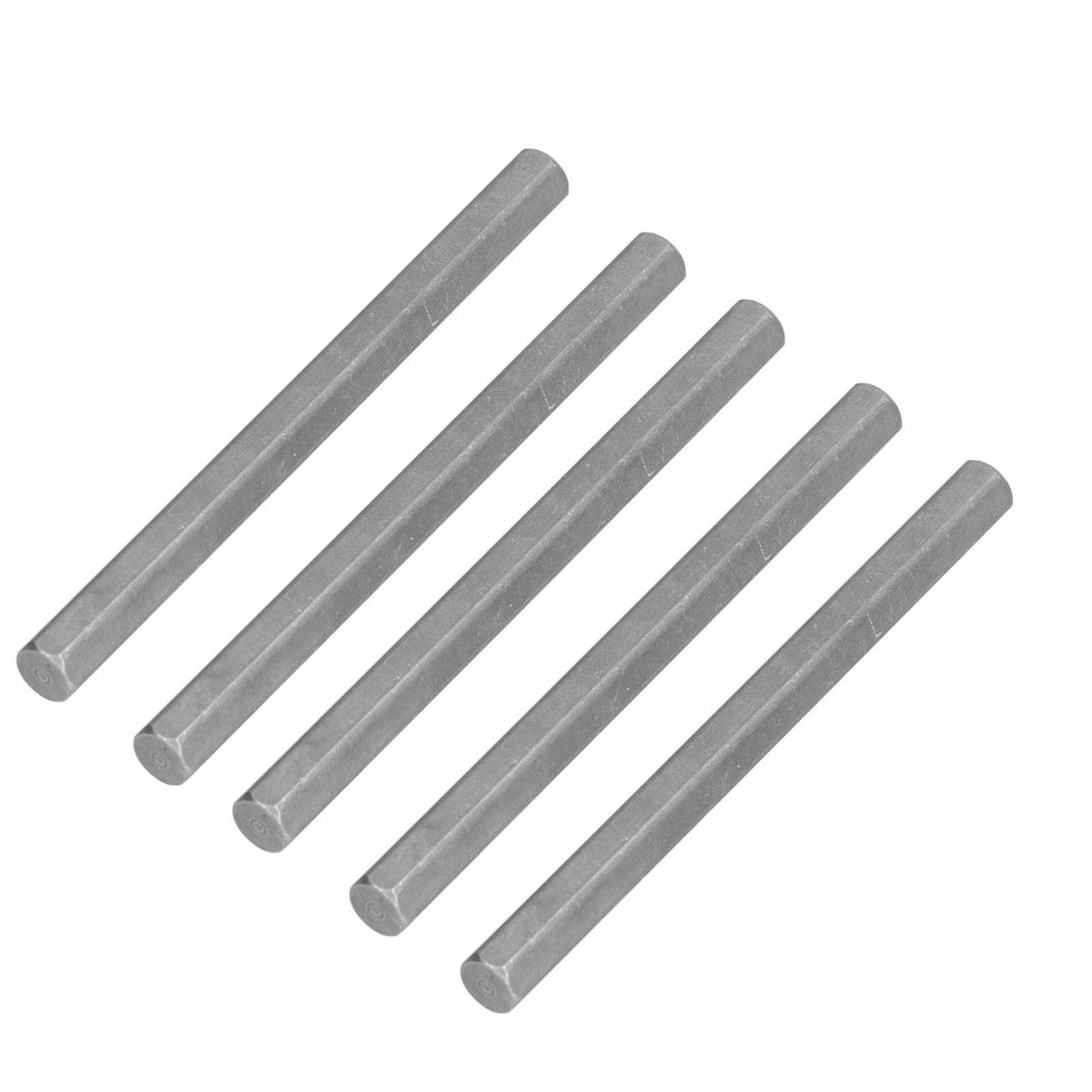 Fünf Sechseckige Edelstahlwellen Der Serie 4102 Mit Einem Durchmesser Von 12 Mm Stehen Zum Verkauf Und Sind Kompatibel Mit Gobilda Und Tetrix 4102-0012-0080.