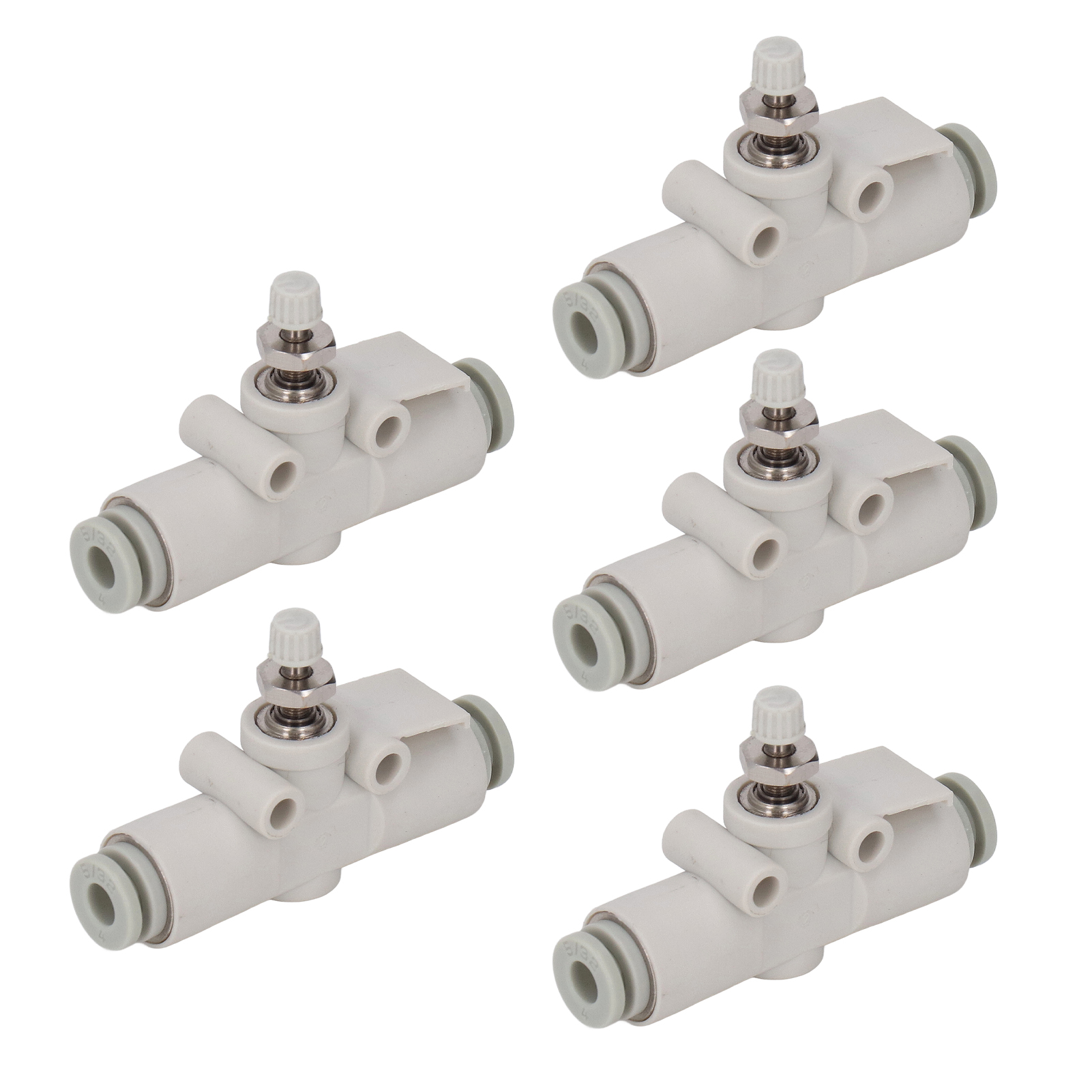 Packung Mit 5 As2002f-04 Durchflussregelventilen Für Rohrleitungen, Durchflussbegrenzer, Anschluss Für Direkten Durchflussregler