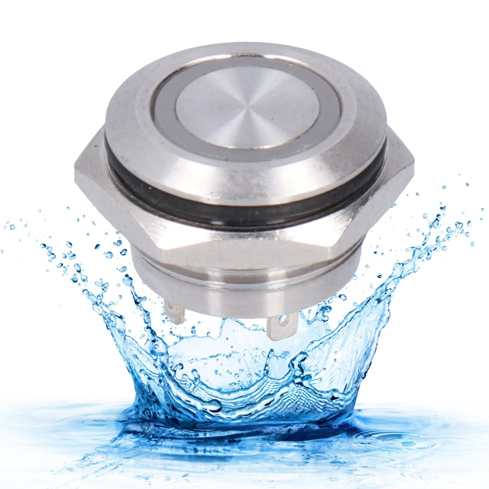 Verkauft In 5er-packs: 16 Mm Ultrakurze Metall-drucktaster Mit Led, Selbstrückstellend, Momentbetrieb, Ultradünn, Wasserdicht, Dc1224v, Grün.