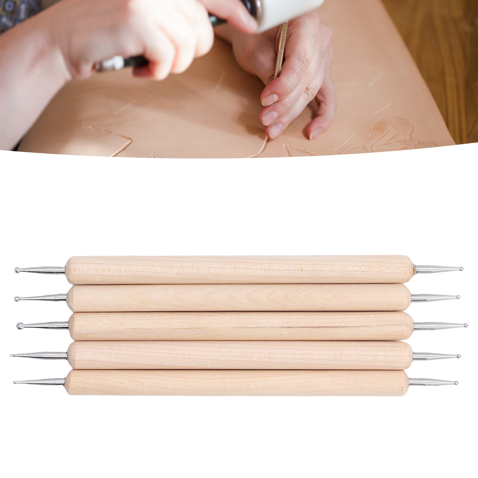 5-teiliges Prägestift-set, Prägewerkzeug, Strassstift, Kopierstift, Lederbearbeitungswerkzeuge.
