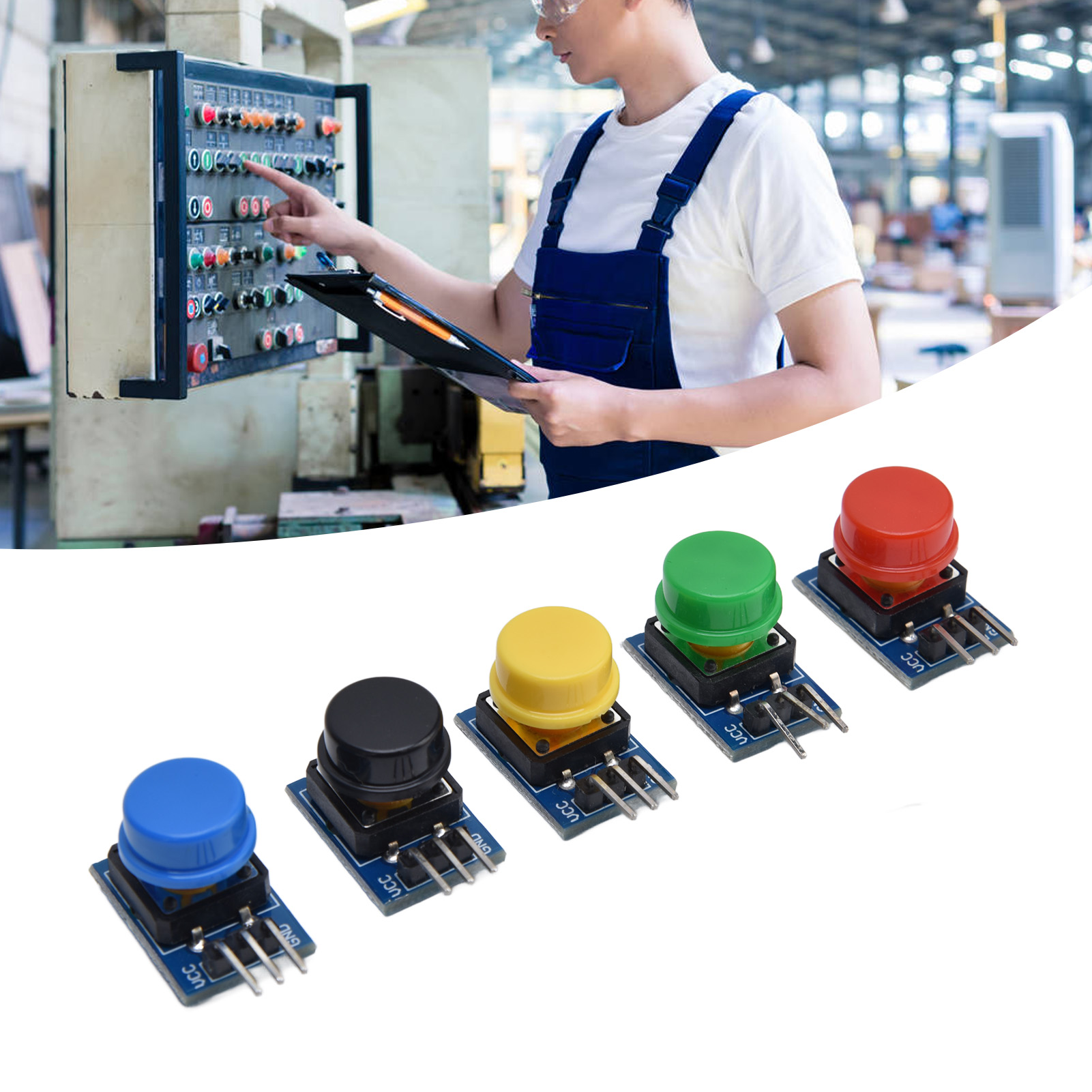 Elektronischer Baustein, Großes Tastenmodul, Fünffarbenset, Einfache Leiterplatte