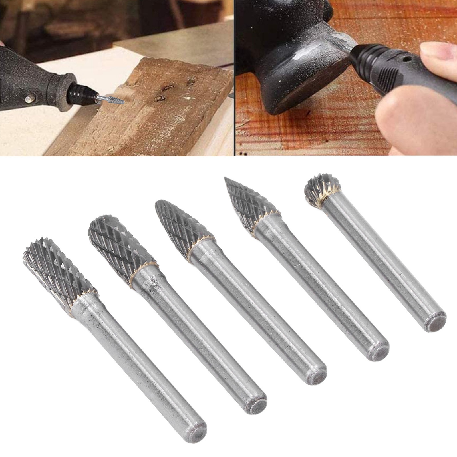 Satz Mit 5 Schleifköpfen 68 Mm, Doppeltexturierte Hartmetall-schleifköpfe, Rotierende Feilen