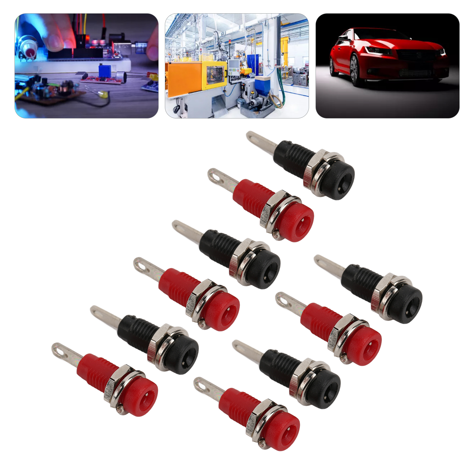 2-mm-panelstecker, Rot Und Schwarz, 5 Stück Pro Set, J.40003. 2-mm-bananenstecker Mit Interner Federklemme.