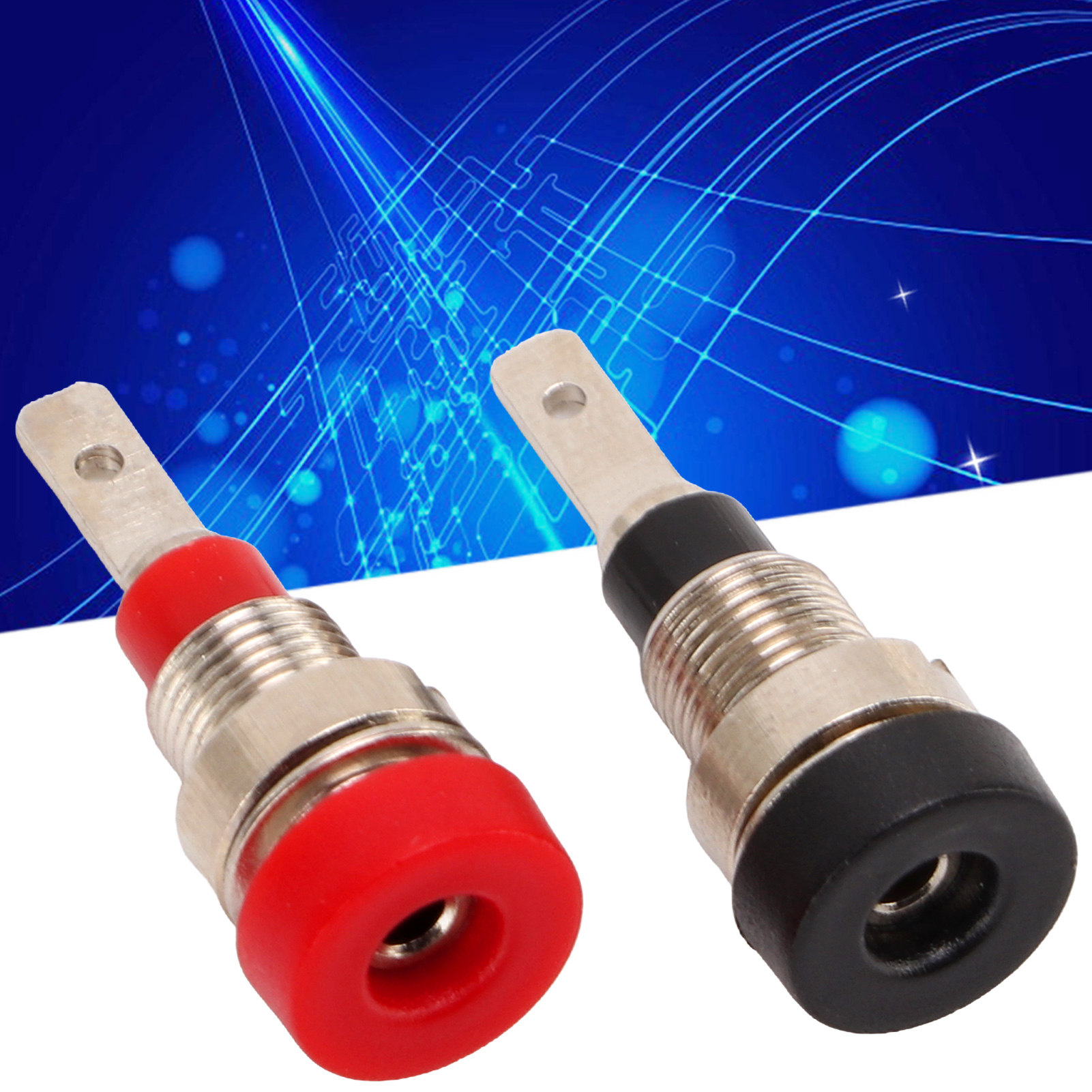 5 Sets Roter Und Schwarzer Panelverbinder Werden Zusammen Verkauft, 2 Mm Bananenstecker J.40004 Aus Hochwertigem Kupfer, 2 Mm Panelbuchse Mit 8 Mm Panelöffnung.