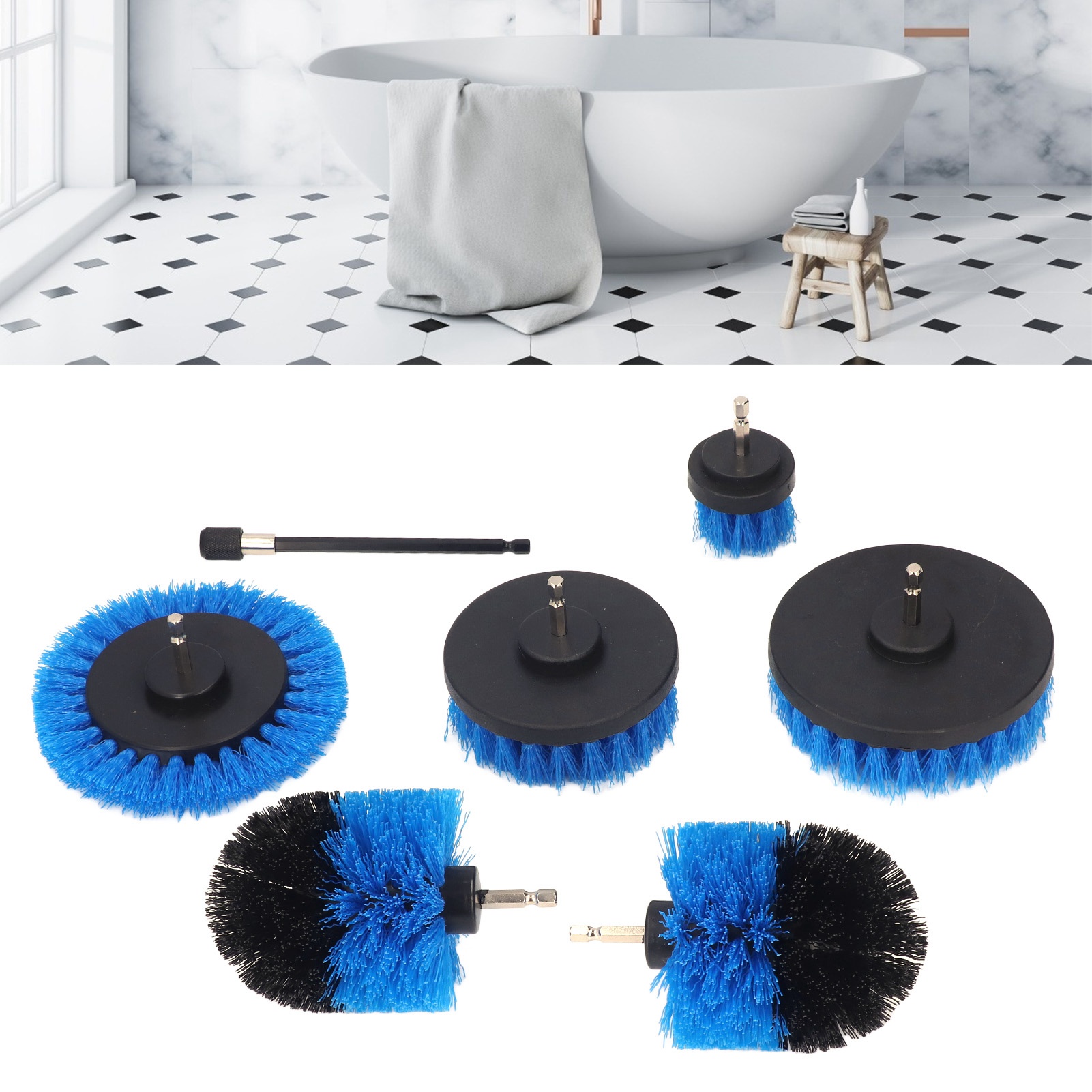 Set Mit 7 Bohrmaschinen-reinigungsbürsten, Elektrisches Reinigungsbürsten-set Mit Verlängerungszubehör