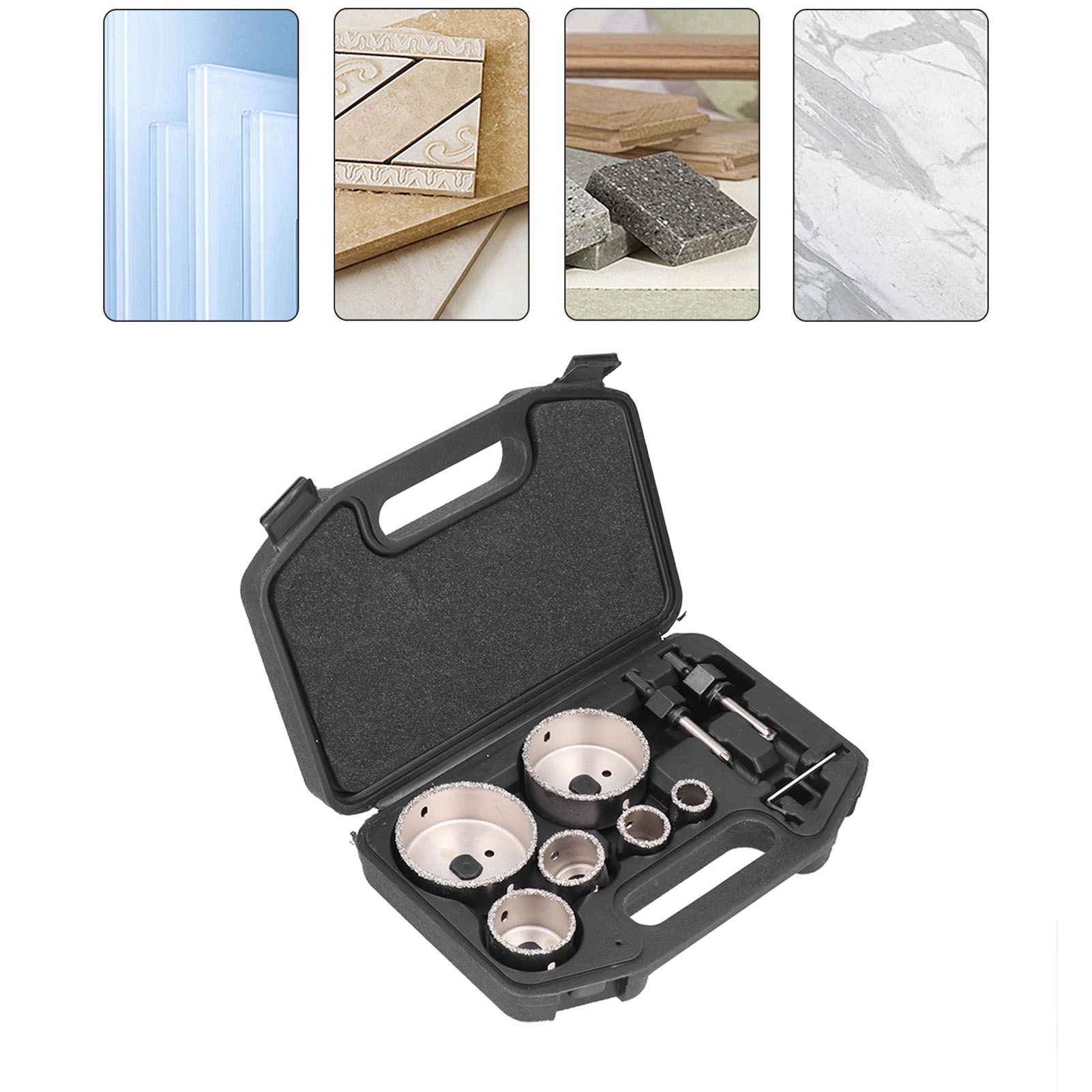 Set Mit 9 Hartmetall-lochsägen Für Fliesenarbeiten, Hartmetall-lochsäge Mit Gelöteten Partikeln, Kombinations-lochsäge Für Ziegelwände.