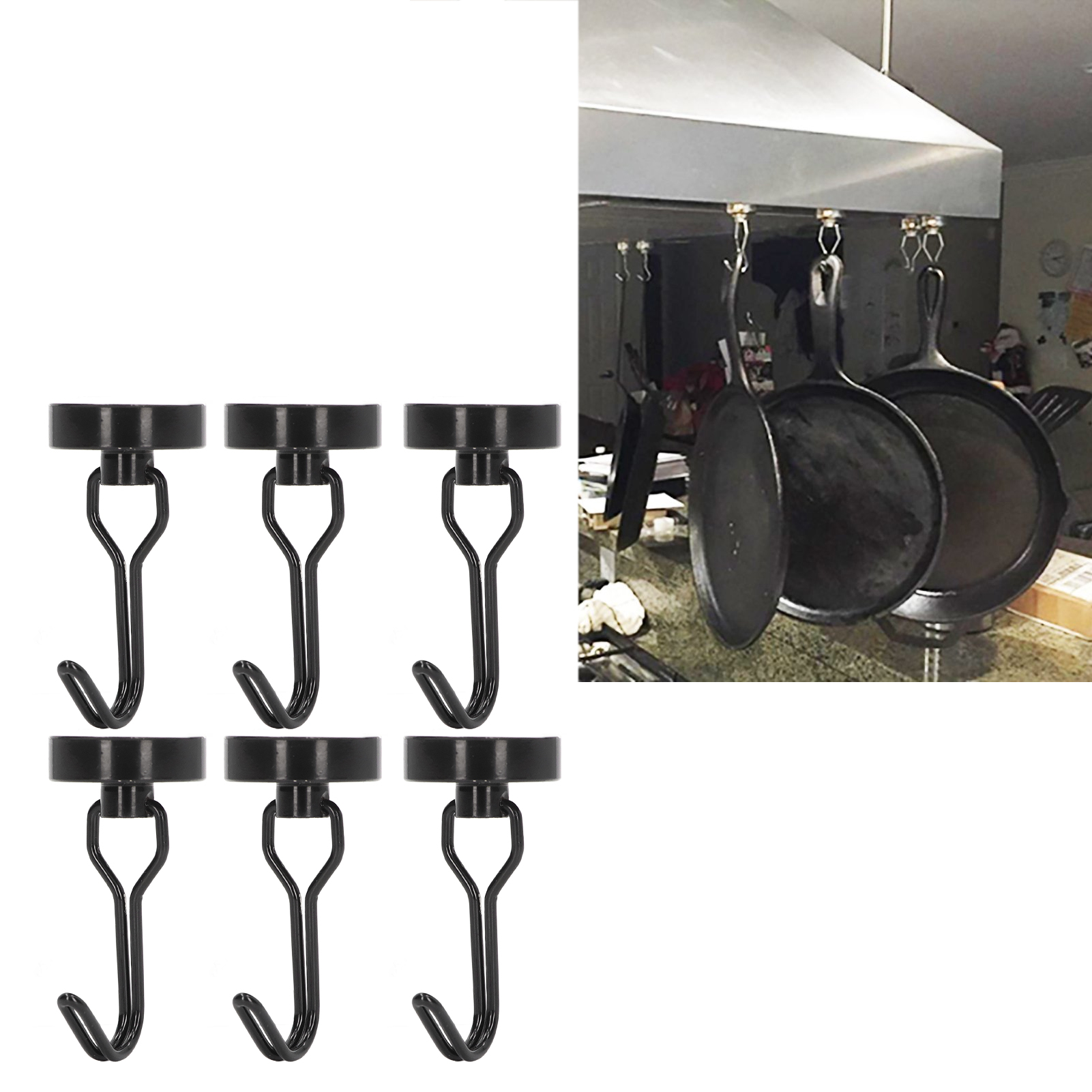 Magnetischer Saugnapfhaken Mit 180°-drehung, Kein Bohren Oder Markieren Erforderlich, G25 Schwarz