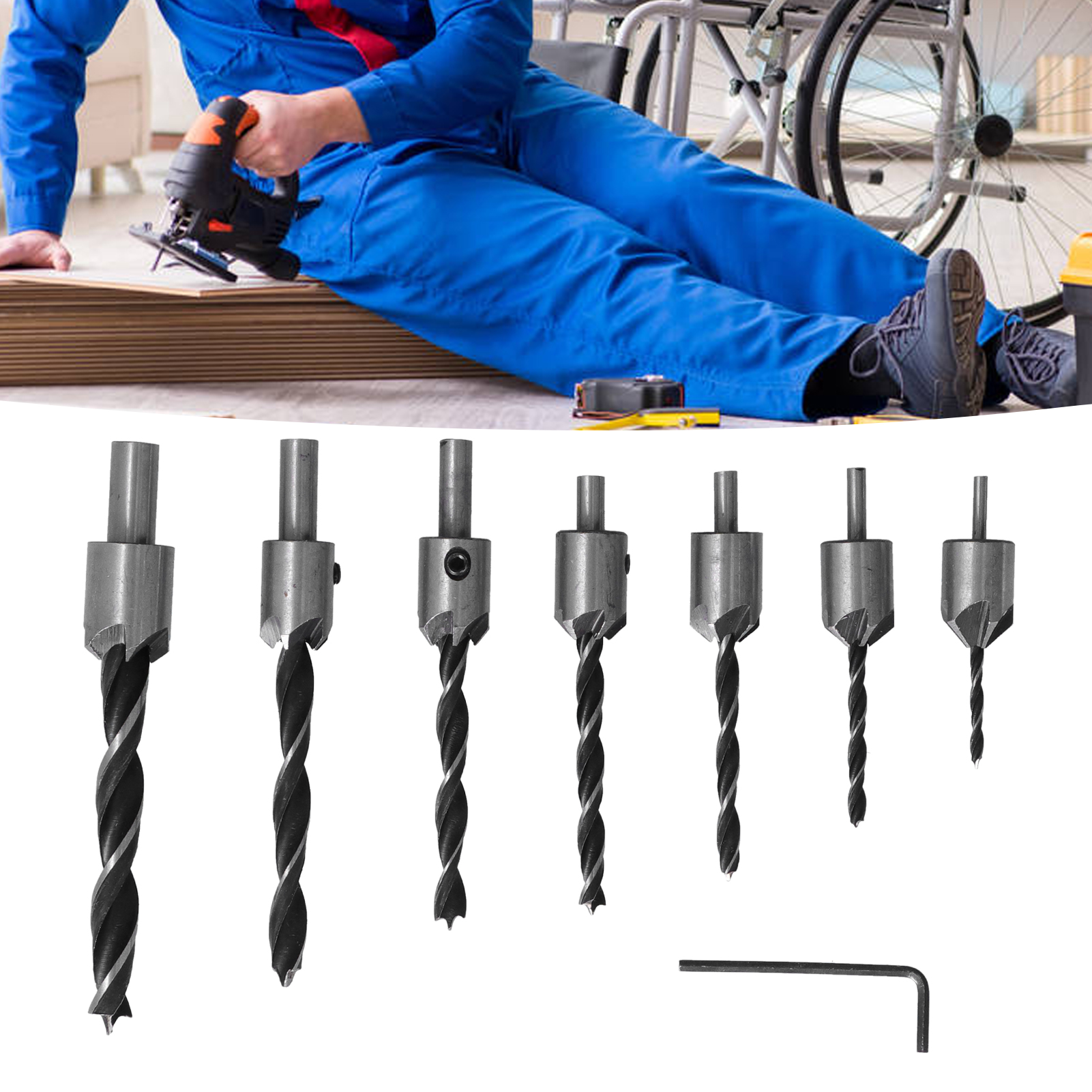 Dreipunkt-senkbohrer Für Die Holzbearbeitung, Reibahle, Anfaswerkzeug Für Die Holzbearbeitung, Führungsbohrer, Hss-bohrer, 3–10 Mm
