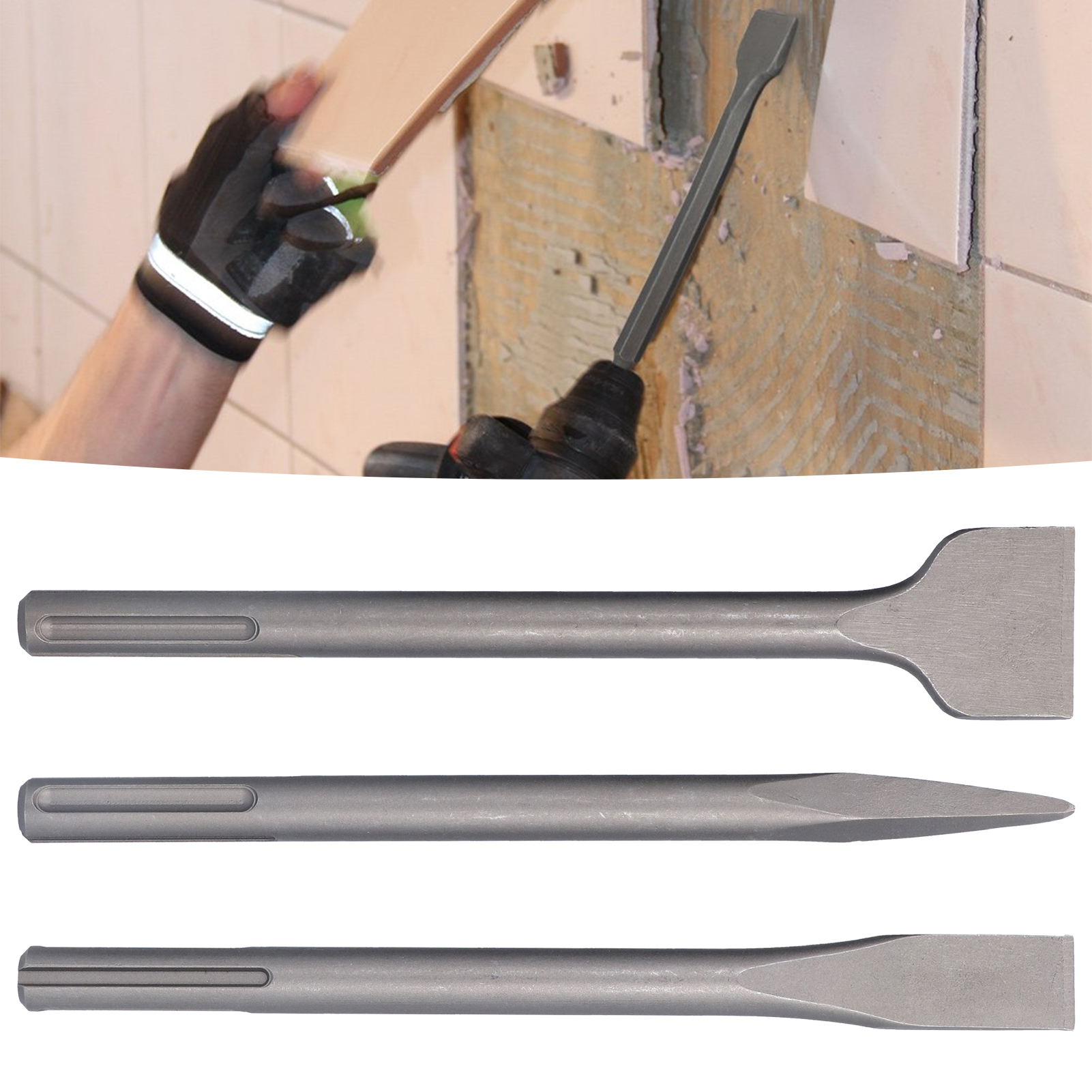 Set Mit 3 Bohrern Und Meißeln Für Sds (sds Max) Bohrhammer