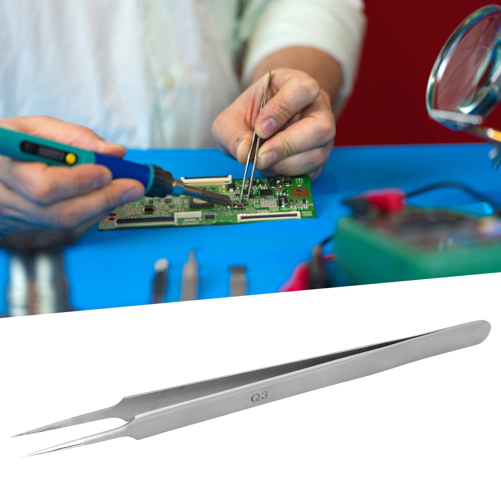 Best/bet-q3 Fliegende Drahtpinzette, Pinzette Mit Ultrafeiner Spitze, Präzisionspinzette Mit Abgewinkelter Spitze, Mikroskop-fingerabdruckpinzette