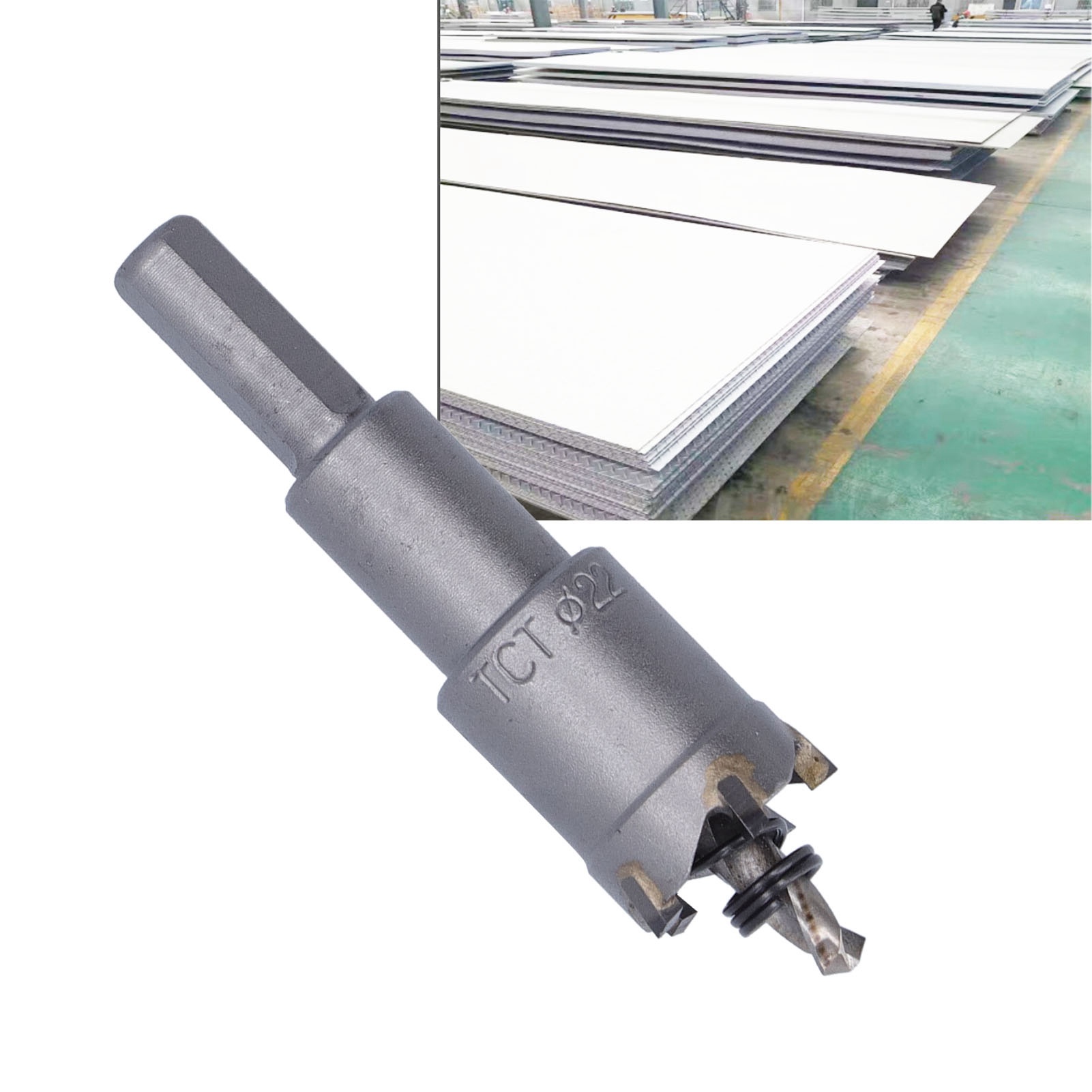 Lochsäge Aus Edelstahl, Hartmetall-lochsäge, Metallreibahle, Bohrer Für 22 Mm Dicke Eisenplatten