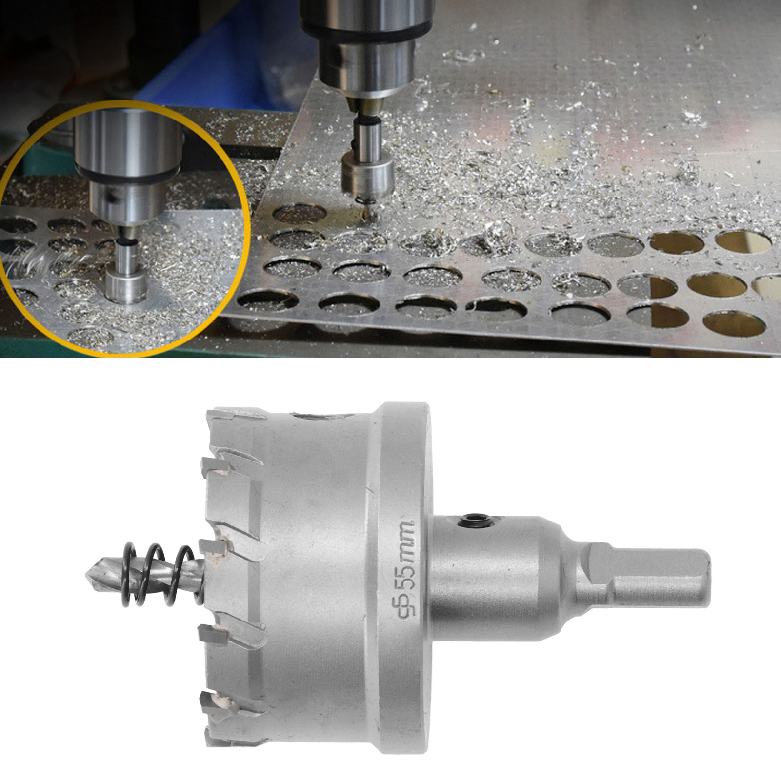 45-55 Mm Hartmetall-lochsägebohrer (tct) Für Dicke Metalle (55 Mm)