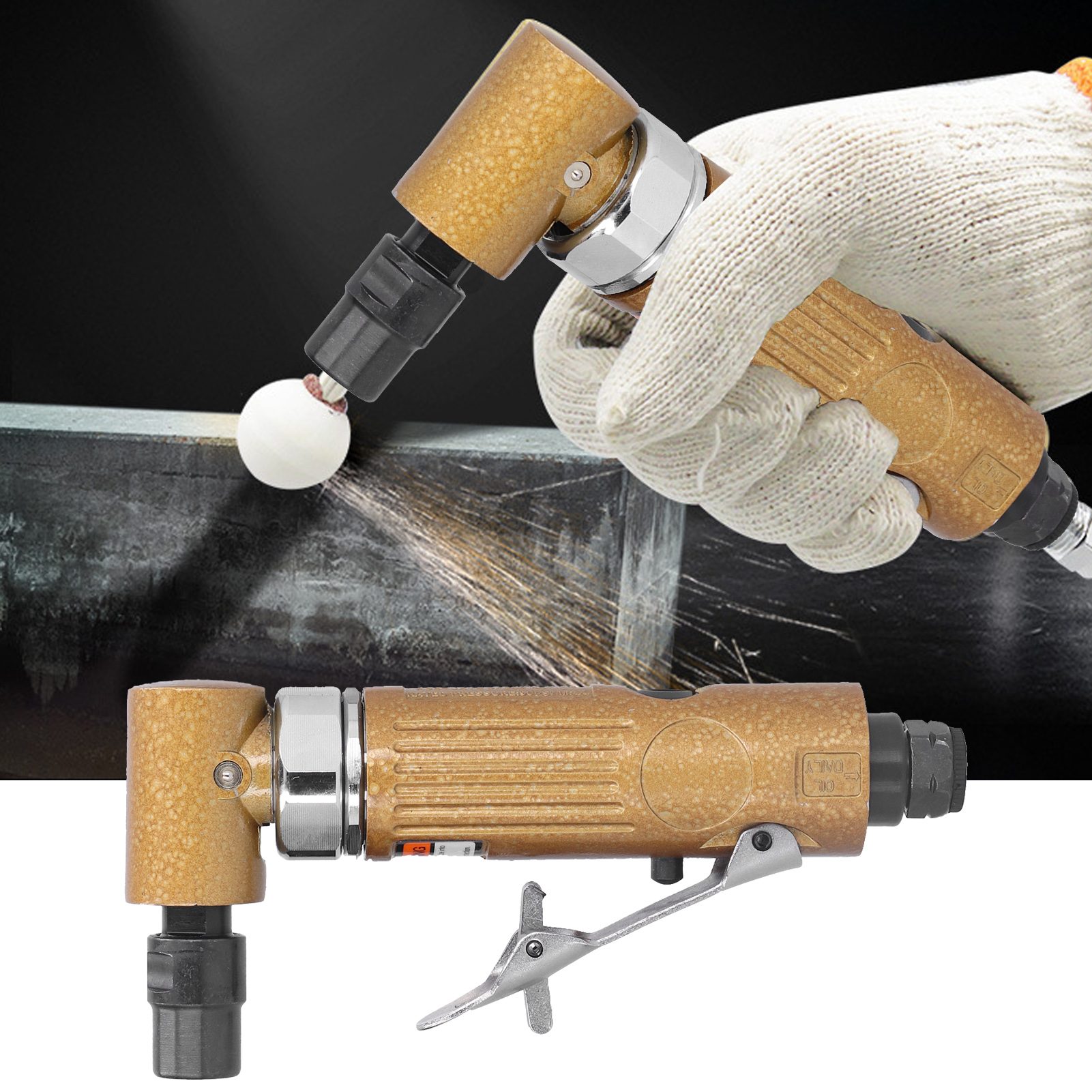 Pneumatischer Winkelschleifer, Pneumatischer Winkelschleifer, 90°-druckluft-gravier- Und Entgratungsmaschine, Schleifmaschine, Poliermaschine Kp-626l (europäischer Standard)