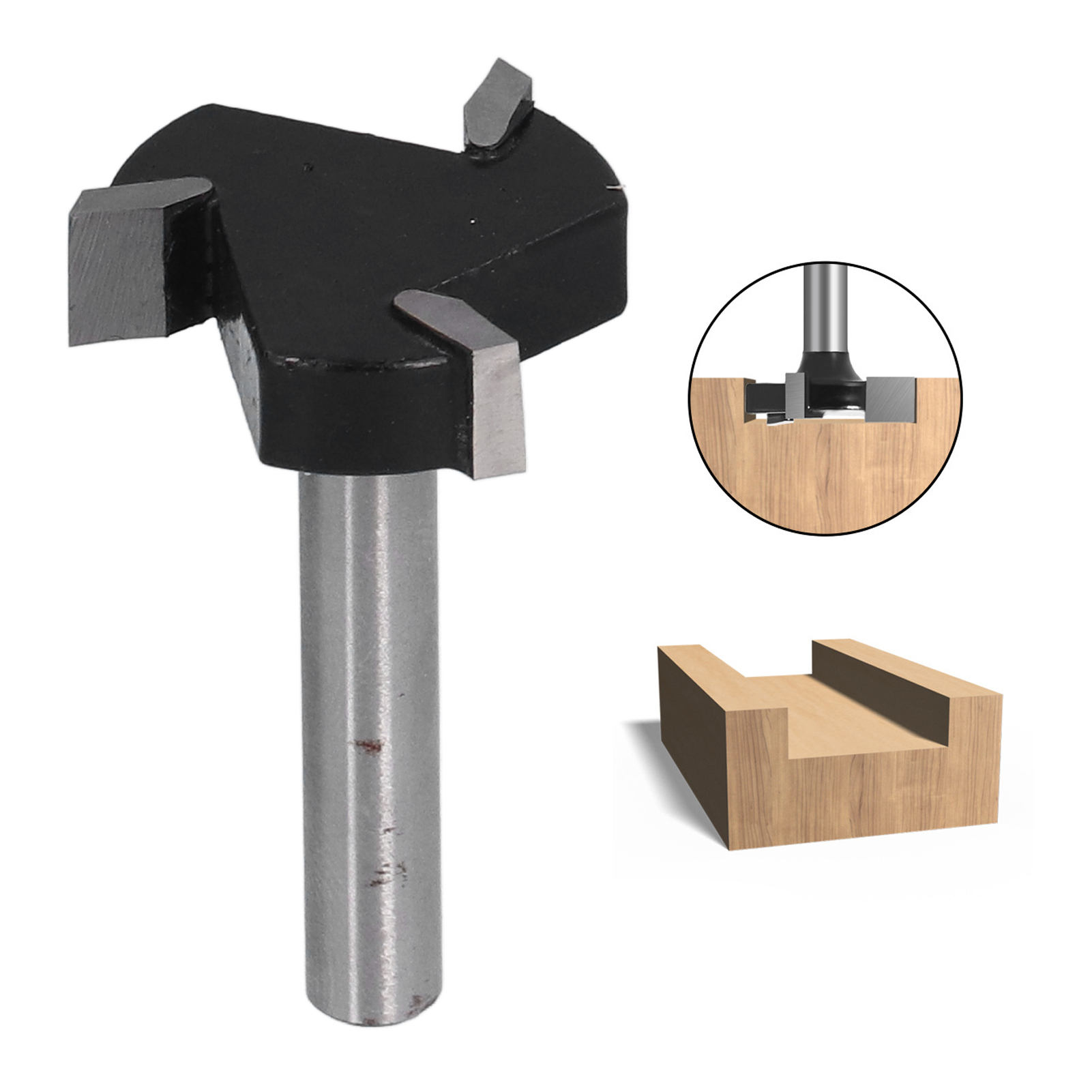 Dreischneidiger T-nutfräser, 6 Mm Schaft, Für Die Holzbearbeitung.