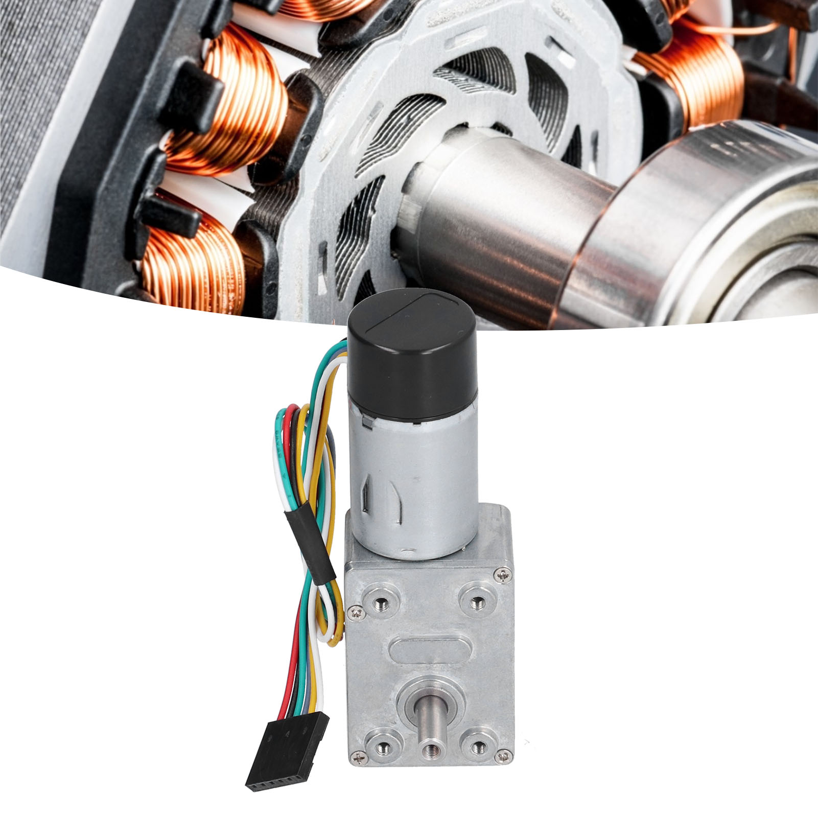 Jgy-370 Schneckengetriebemotor Mit Drehgeber-drehzahlmesser, Hohes Drehmoment, Niedrige Drehzahl, Selbsthemmend, Einseitiger Abtrieb, 24 V Dc, 90 U/min
