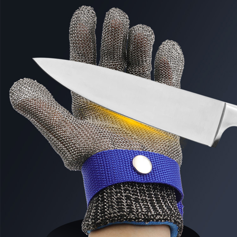 Schnittfeste Metallhandschuhe Für Schneid-, Fäll- Und Kettensägenarbeiten Handschutz Edelstahl-drahthandschuhe Silbergrau, L-förmig.