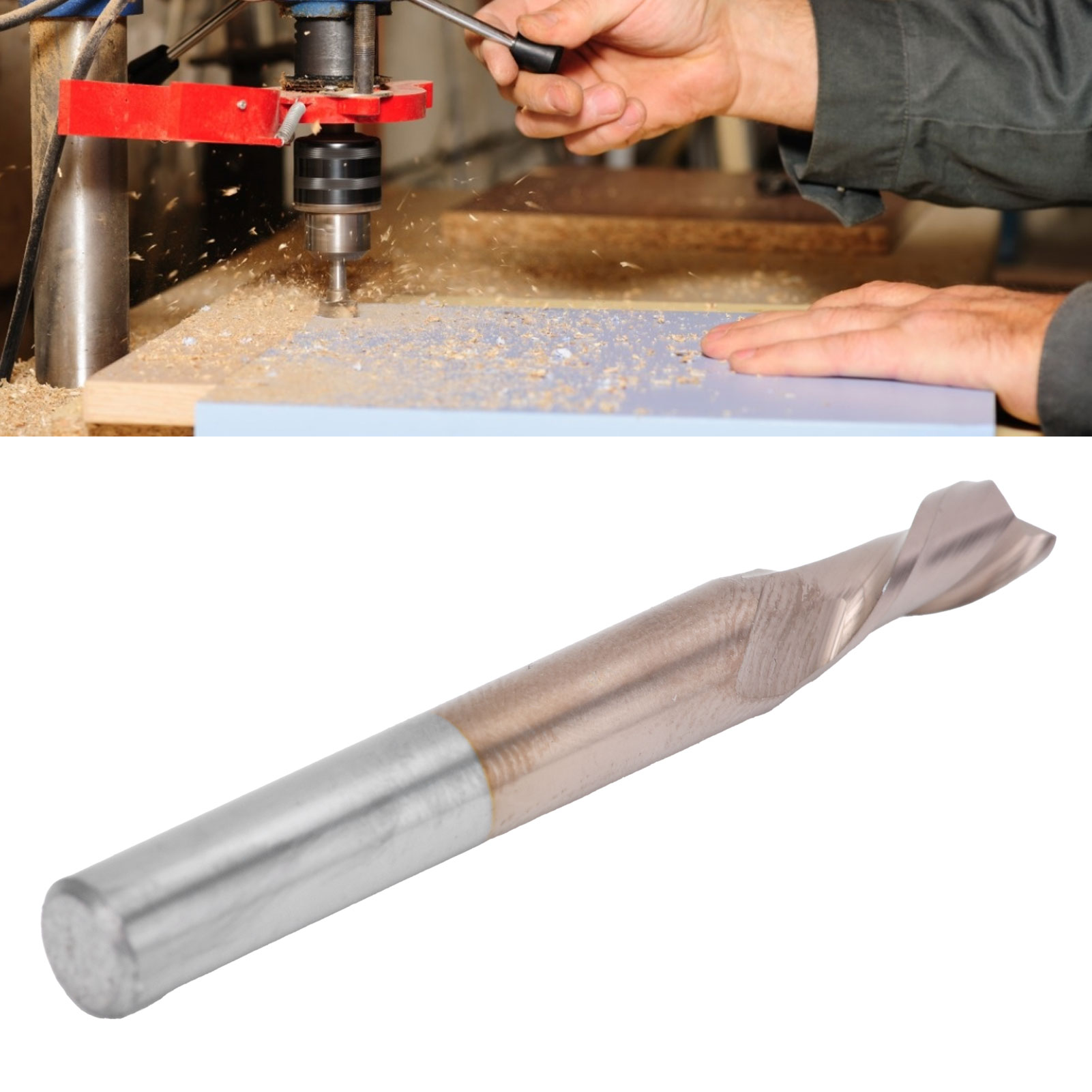 Hartmetall-schaftfräser Mit Flachem Boden Und 2 Schneiden, Bronzefarben, Zur Verwendung Mit Hartmetallwerkzeugen Und Schaftfräsern, D5d61350l.