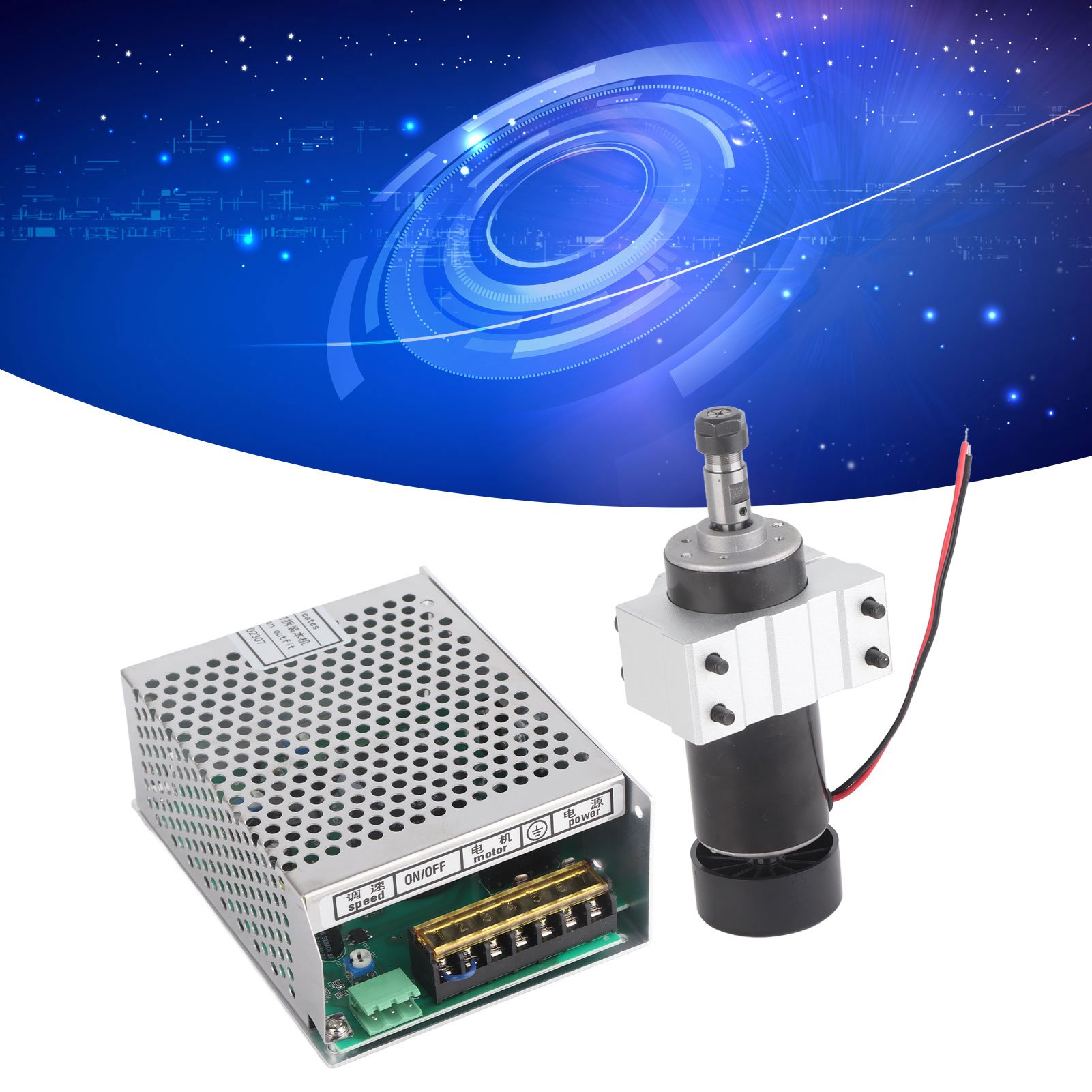 Er11 12.000 U/min Luftgekühlter Spindelmotor, 500 W, Mit Drehzahlvariator Und Spannvorrichtung Für Leiterplattengraviermaschine.