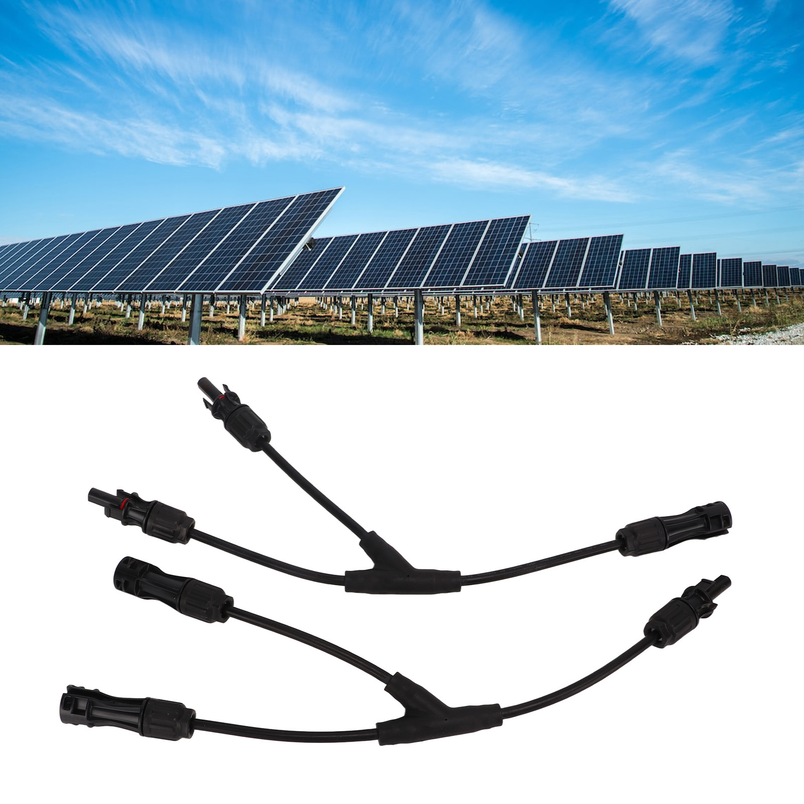 2-teiliges Wasserdichtes Photovoltaik-steckverbinderset, Kompatibel Mit Mc4-steckverbindern, Solarkabelbaum Mit 2-in-1-sammelschiene.