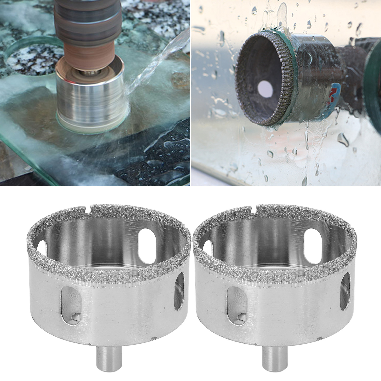 Set Mit 2 60-mm-lochsägenbohrern, Geeignet Zum Bohren Verschiedener Materialien, Einschließlich Harter Und Spröder Materialien.