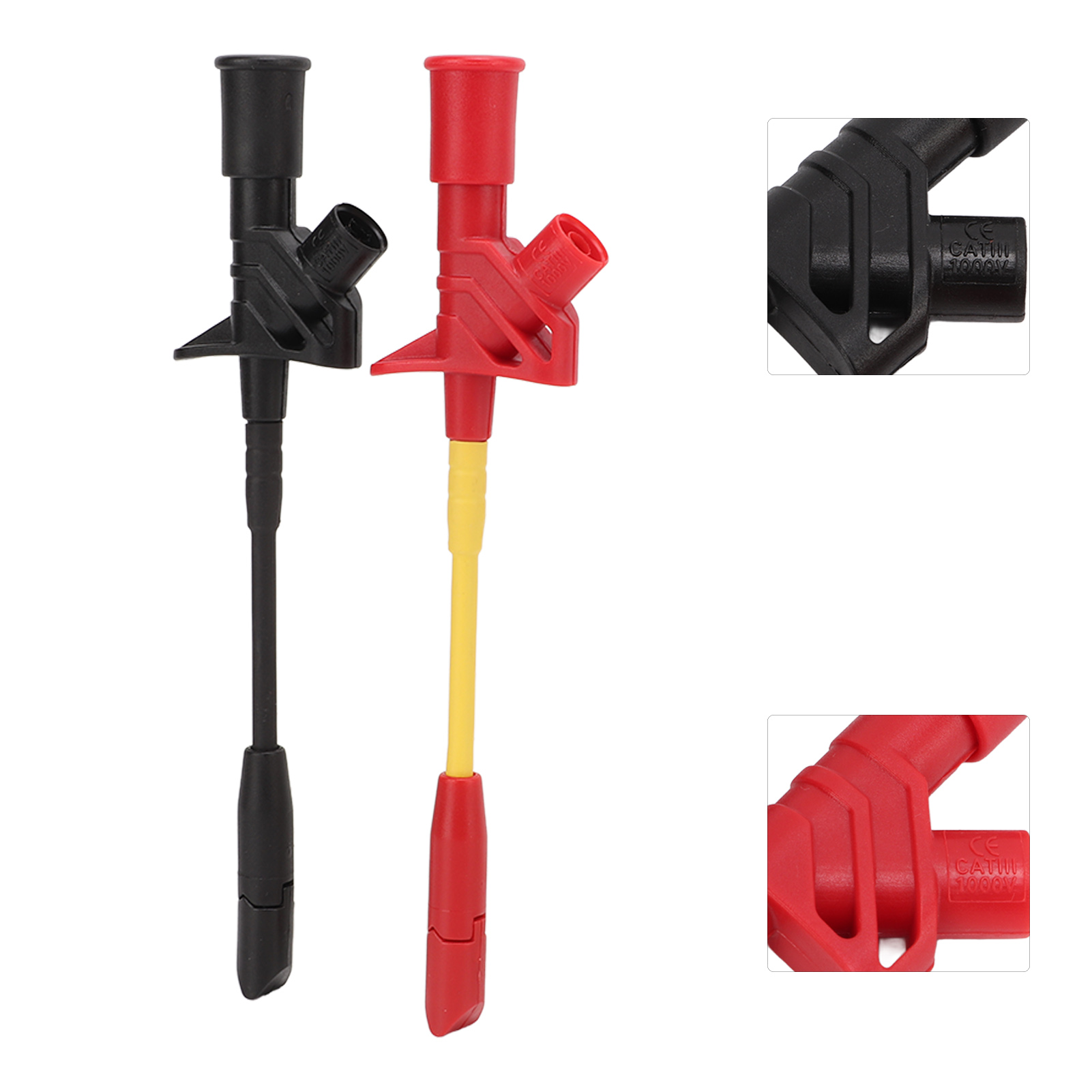 Ein Satz Roter Und Schwarzer Drahtbruchprüfhaken, Modell J.30019, Wird Für Die Kfz-reparatur Angeboten. Er Verfügt Über Einen 4-mm-bananenstecker Zum Schnellen Und Zerstörungsfreien Durchtrennen Von D