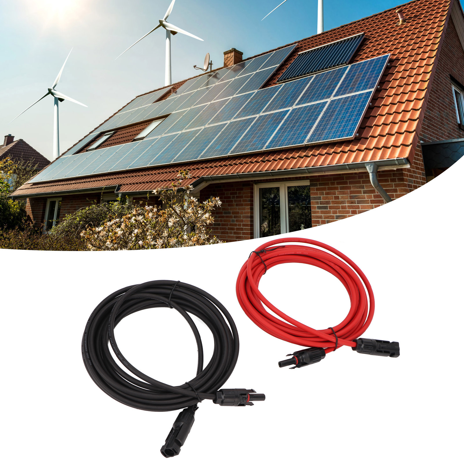 1 Paar 4 Mm² Solarkabelverlängerungen Mit Mc4-steckern Für 6 M Photovoltaik-solaranlagen