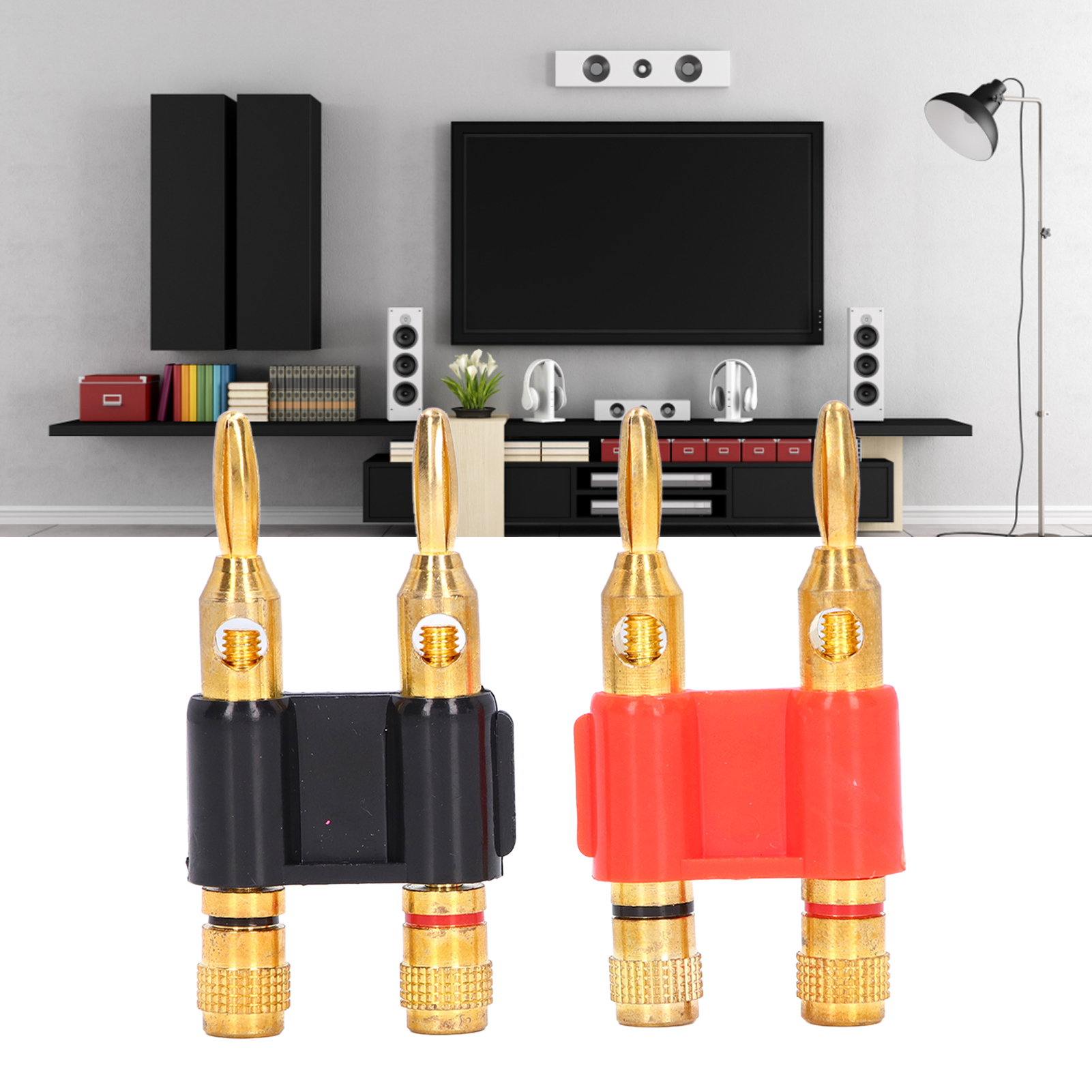 2 Stapelbare Doppelbananenstecker Für Lautsprecher
